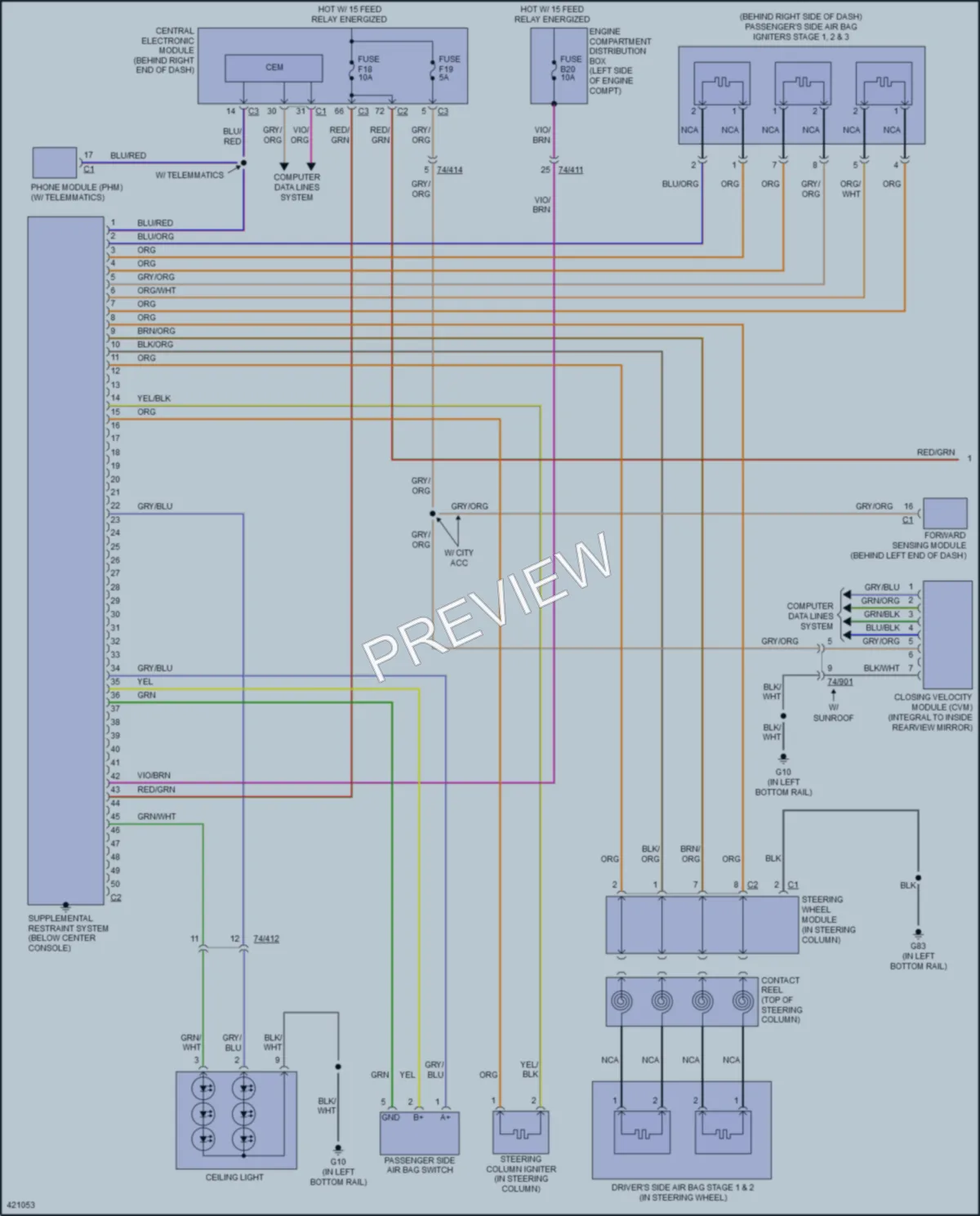 2014 Volvo XC60 Supplemental Restraints wiring diagram preview