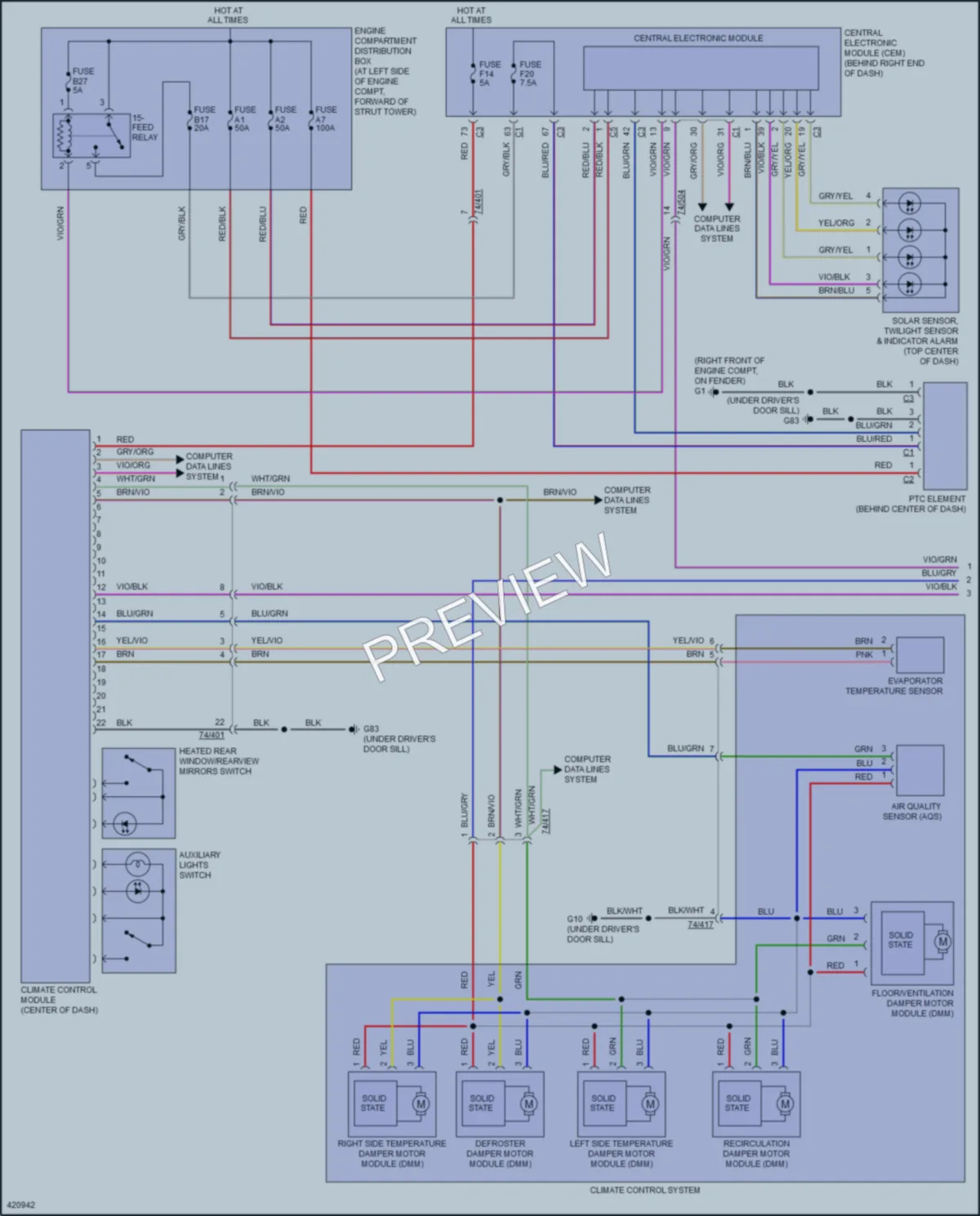 2014 Volvo XC70 Air Conditioning wiring diagram preview