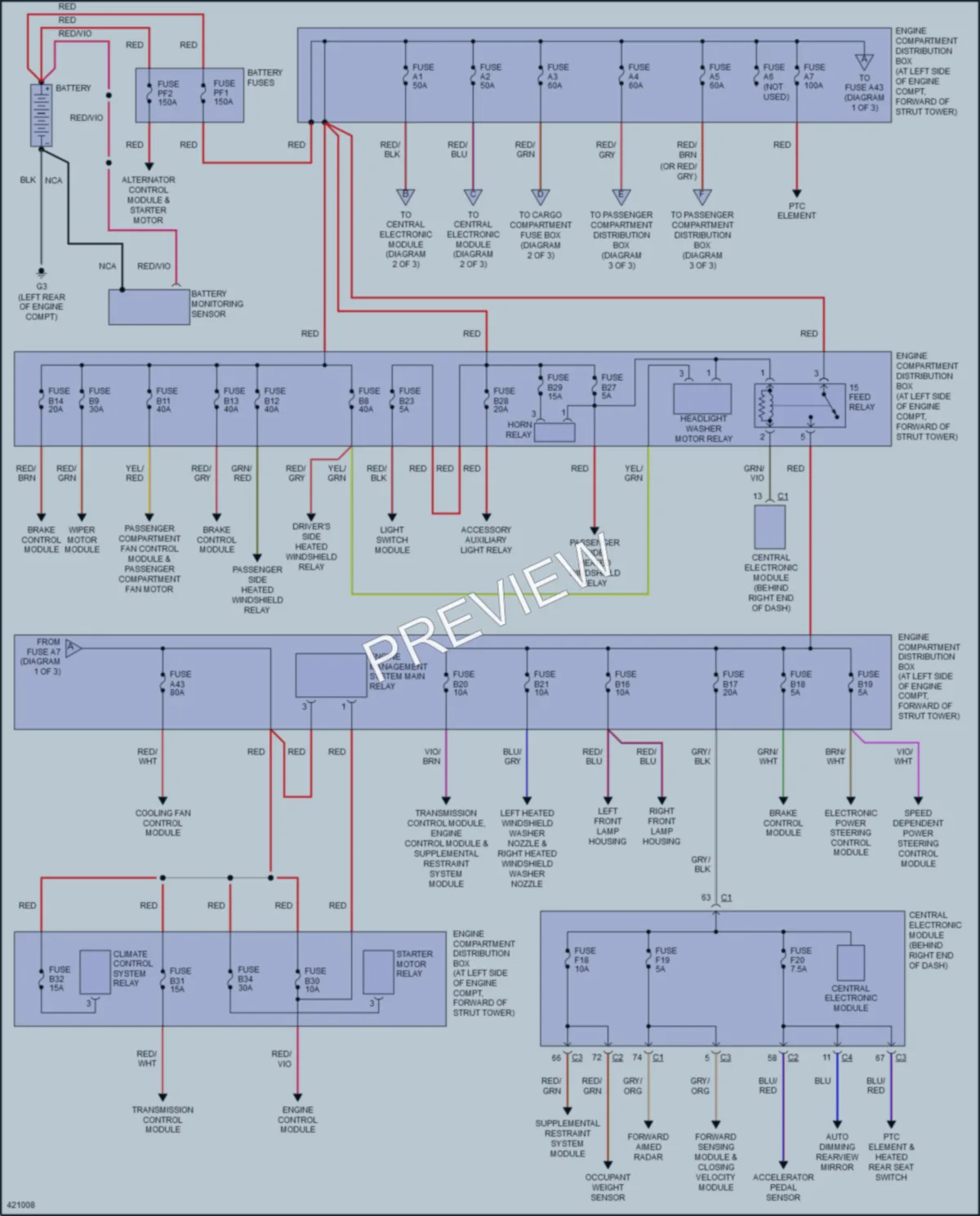 2014 Volvo XC70 Power Distribution wiring diagram preview