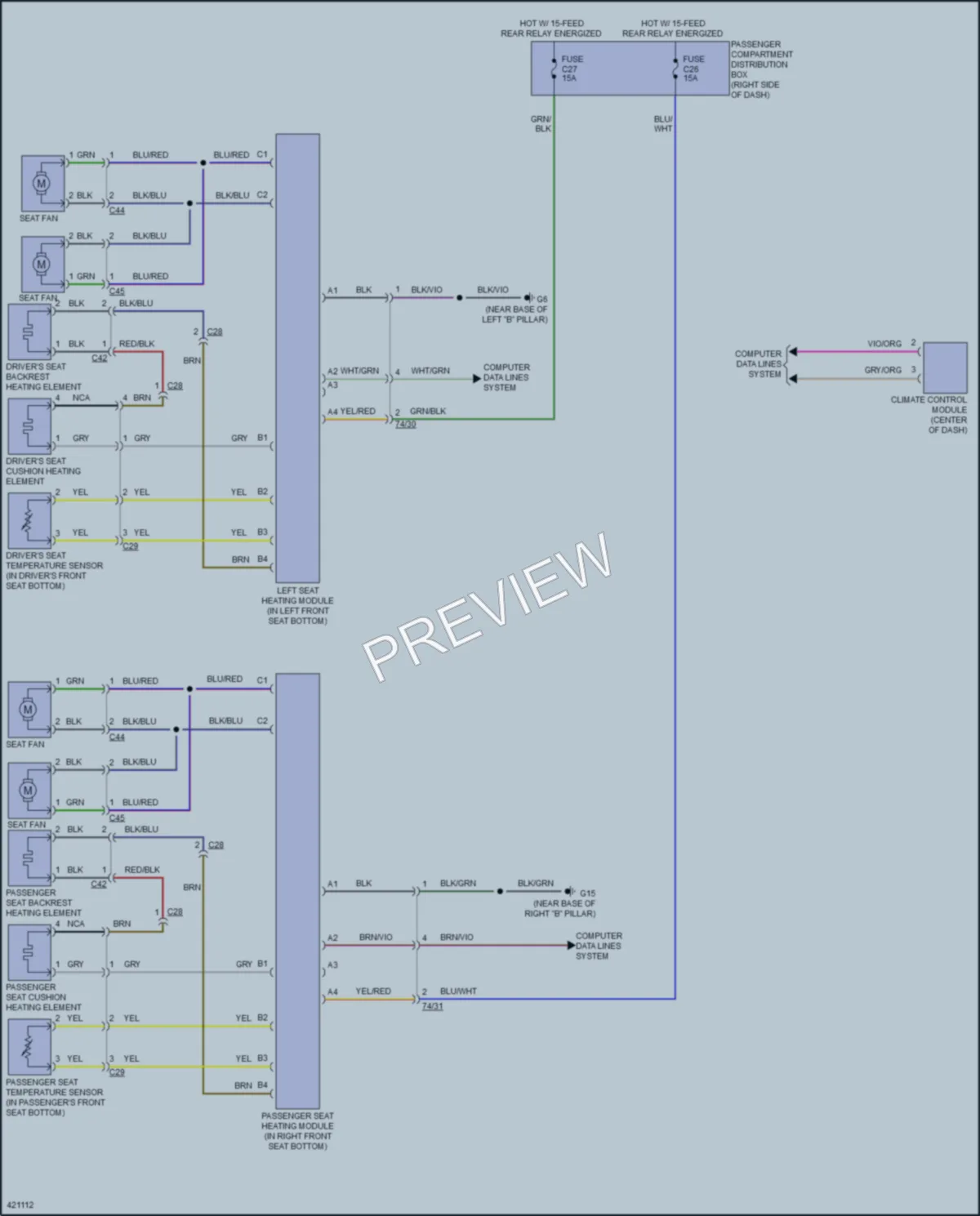 2014 Volvo XC70 Power Seats wiring diagram preview