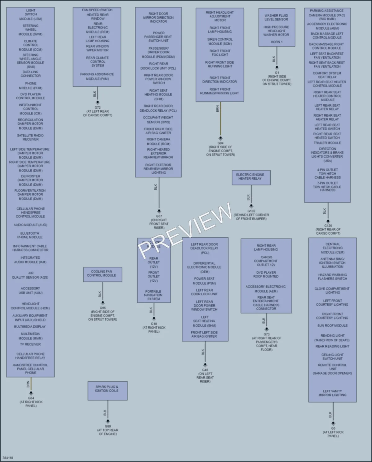 2014 Volvo XC90 Ground Distribution wiring diagram preview
