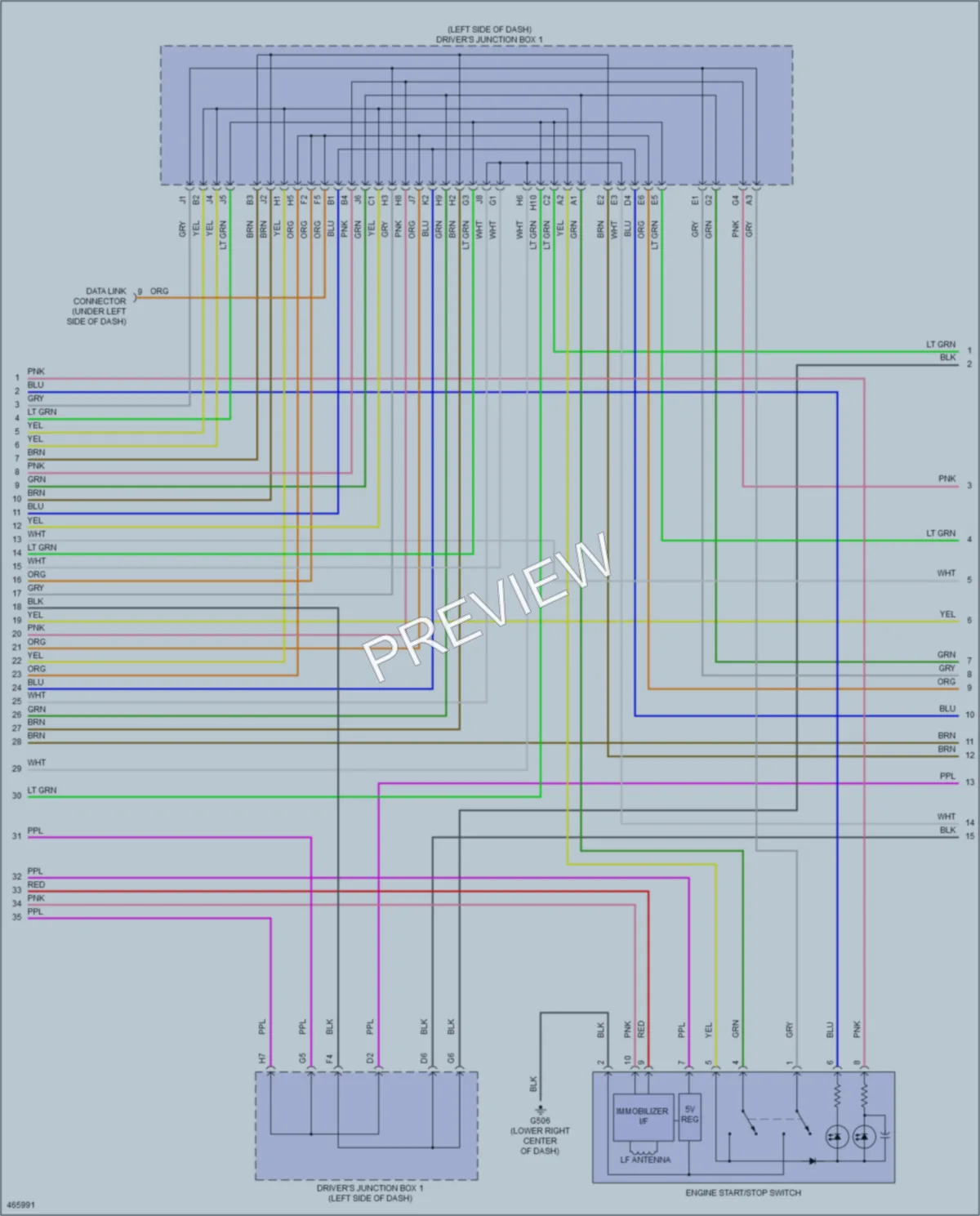 2015 Acura ILX Anti Theft wiring diagram preview