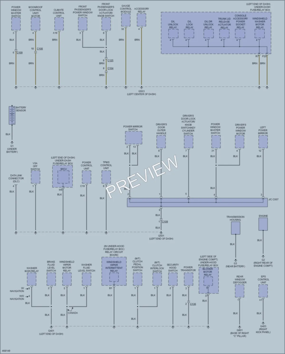 2015 Acura ILX Ground Distribution wiring diagram preview