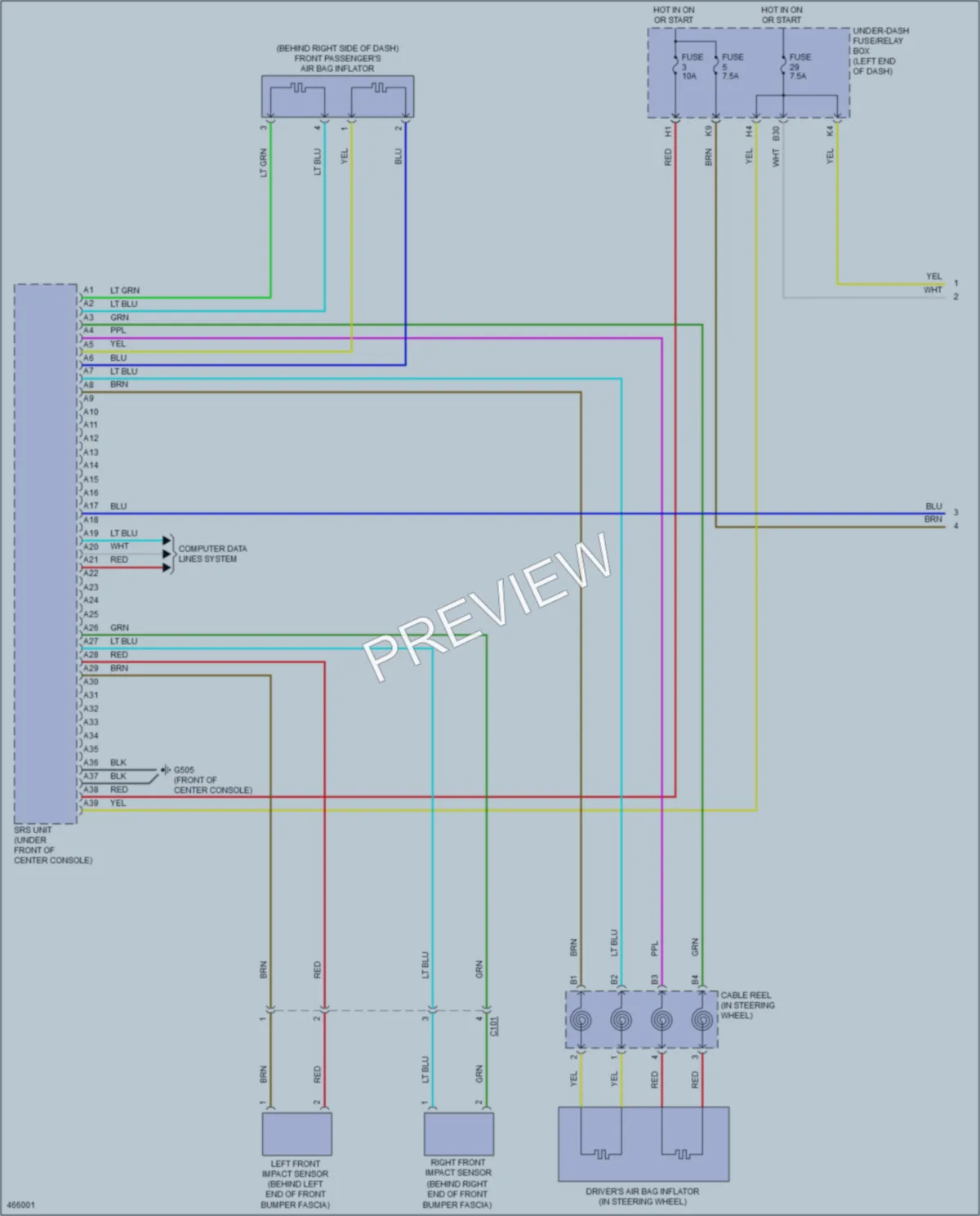2015 Acura ILX Supplemental Restraints wiring diagram preview