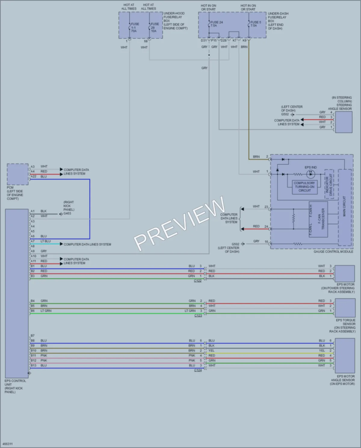 2015 Acura ILXHybrid Electronic Power Steering wiring diagram preview