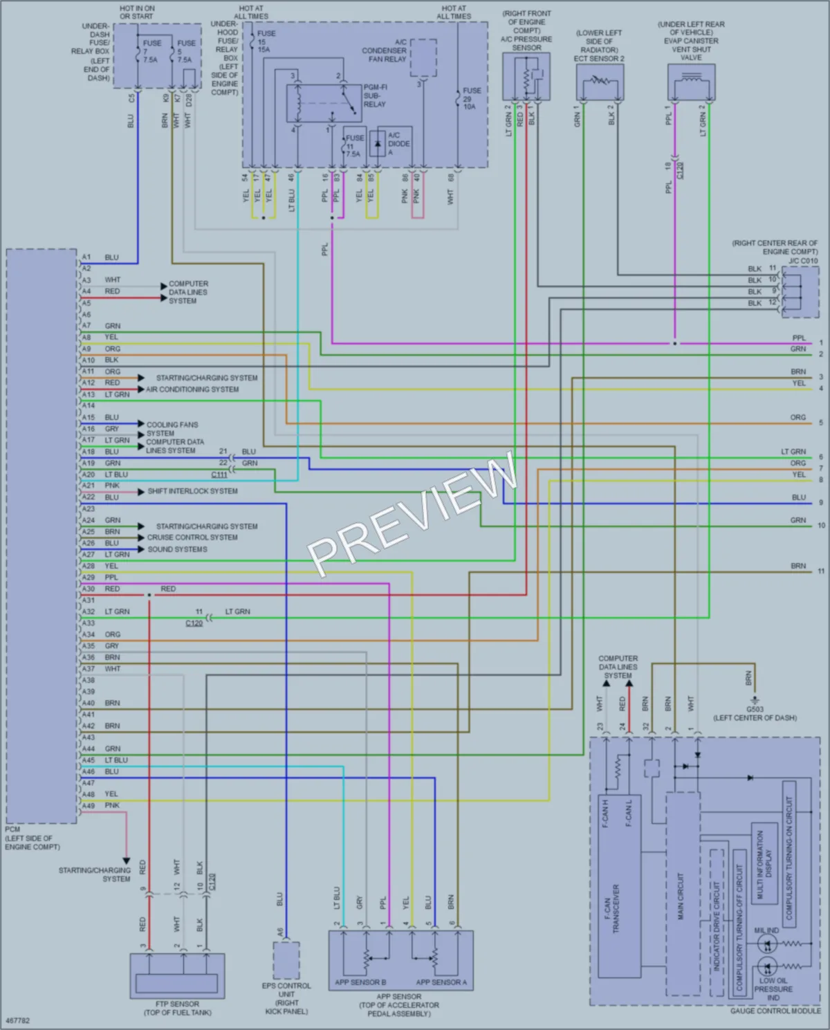 2015 Acura ILXHybrid Engine Performance wiring diagram preview