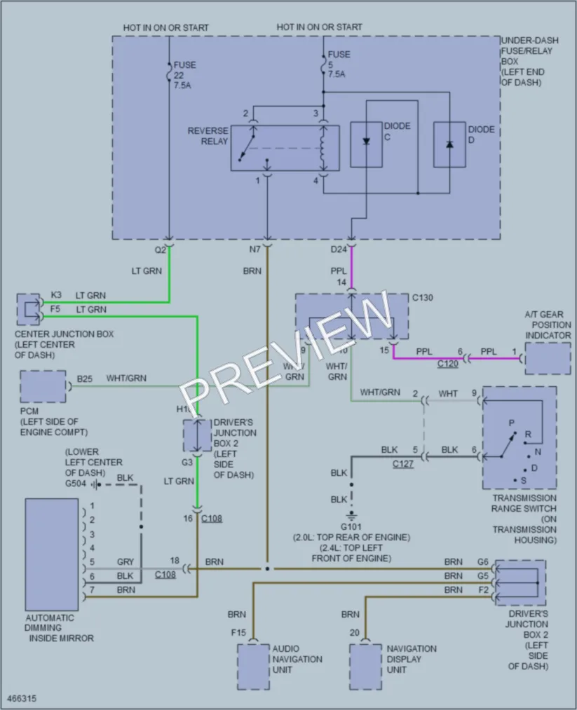 2015 Acura ILXHybrid Power Mirrors wiring diagram preview