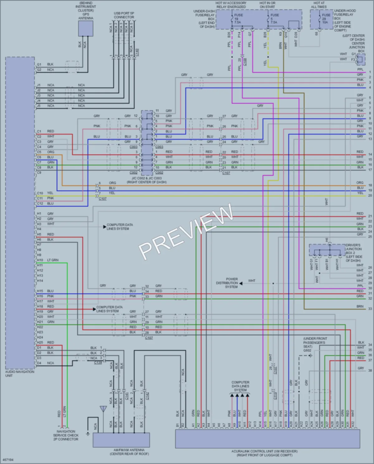 2015 Acura ILXHybrid Radio wiring diagram preview