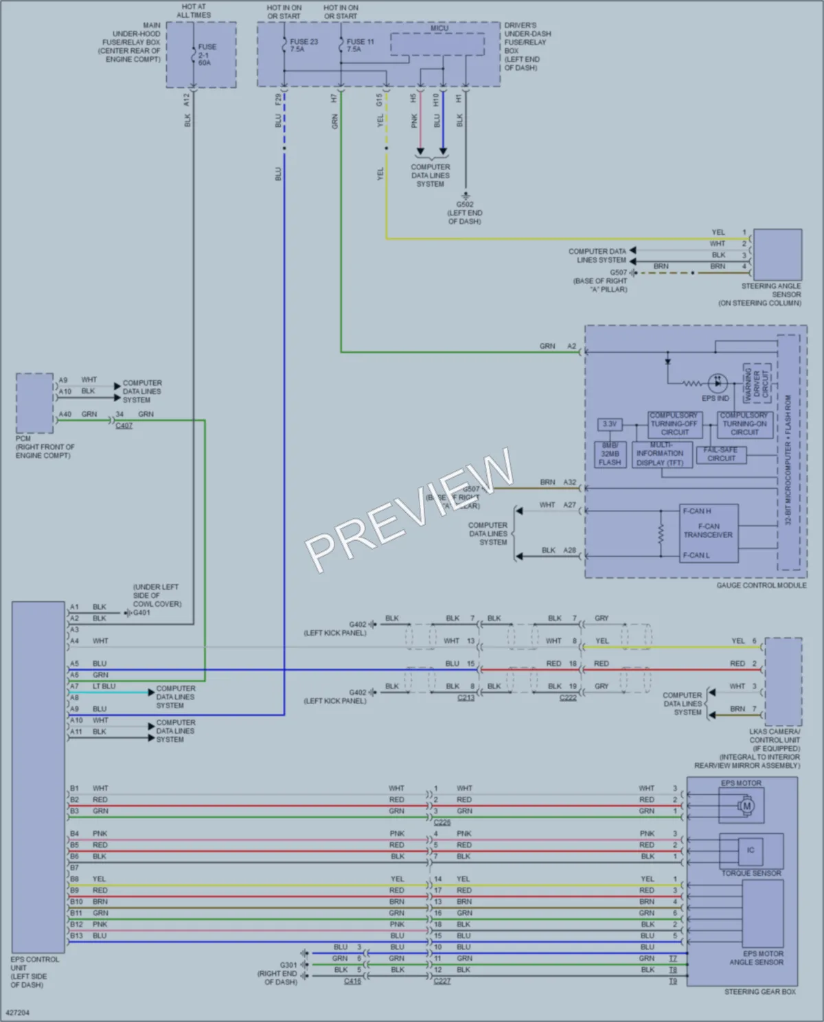 2015 Acura MDX Electronic Power Steering wiring diagram preview