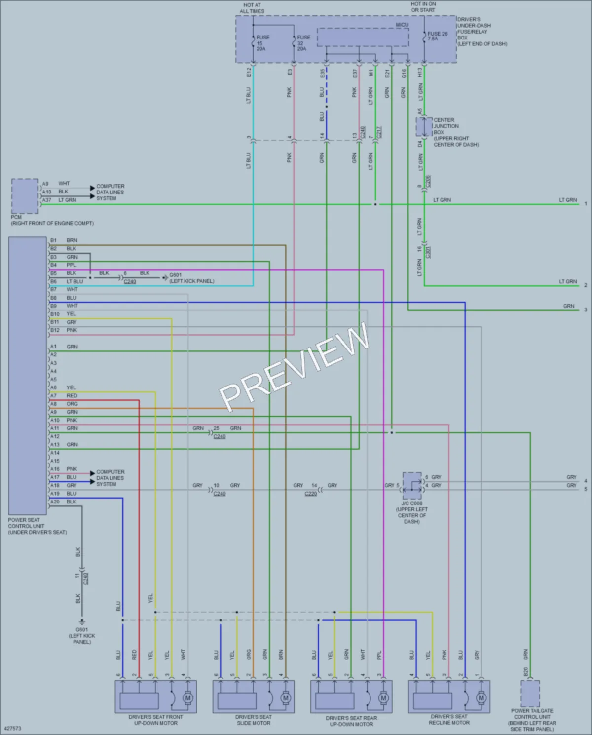 2015 Acura MDX Memory Systems wiring diagram preview