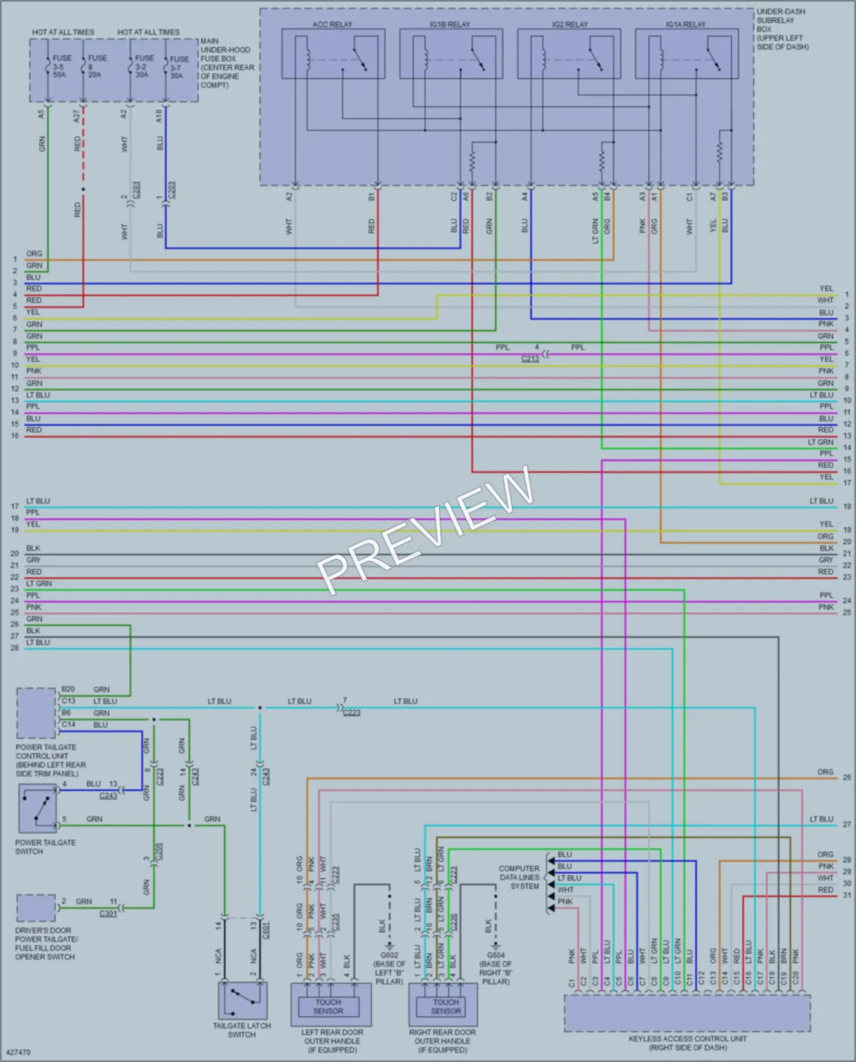 2015 Acura MDX Power Door Locks wiring diagram preview