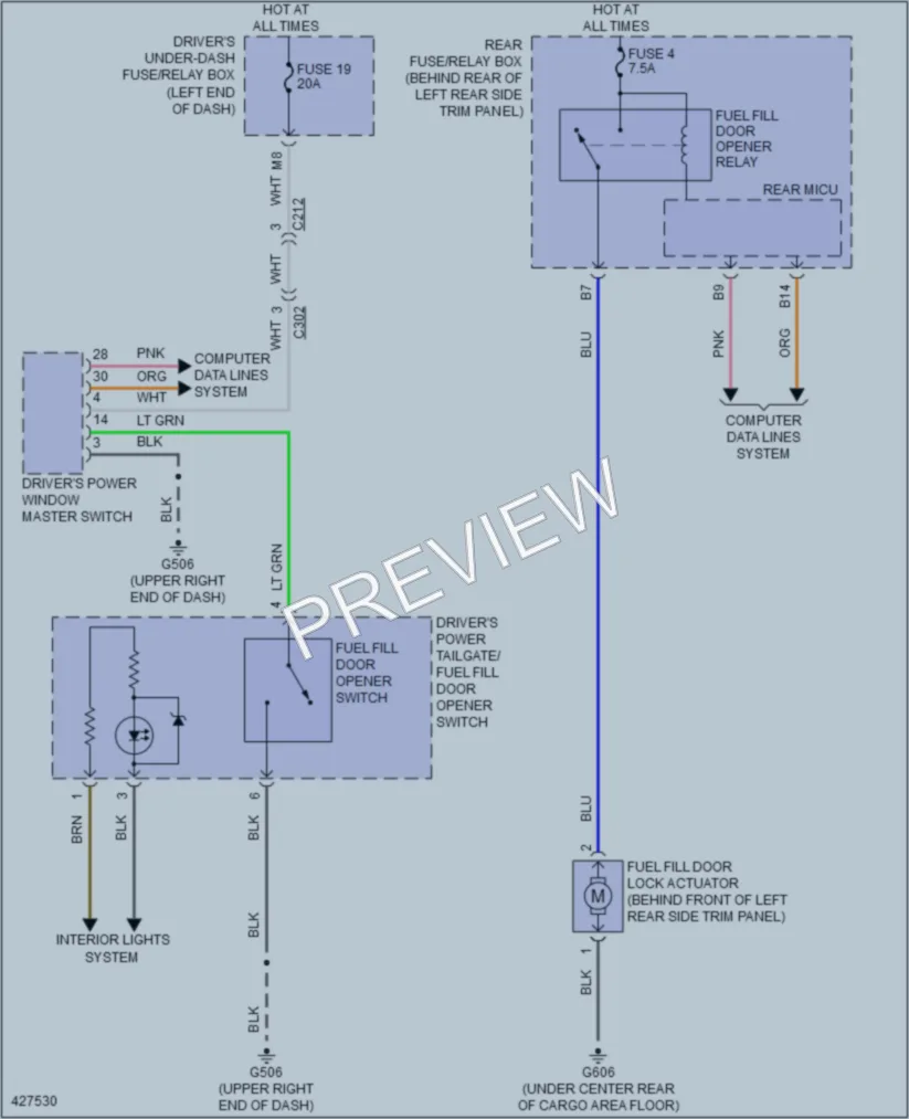 2015 Acura MDX Trunk Tailgate Fuel Door wiring diagram preview