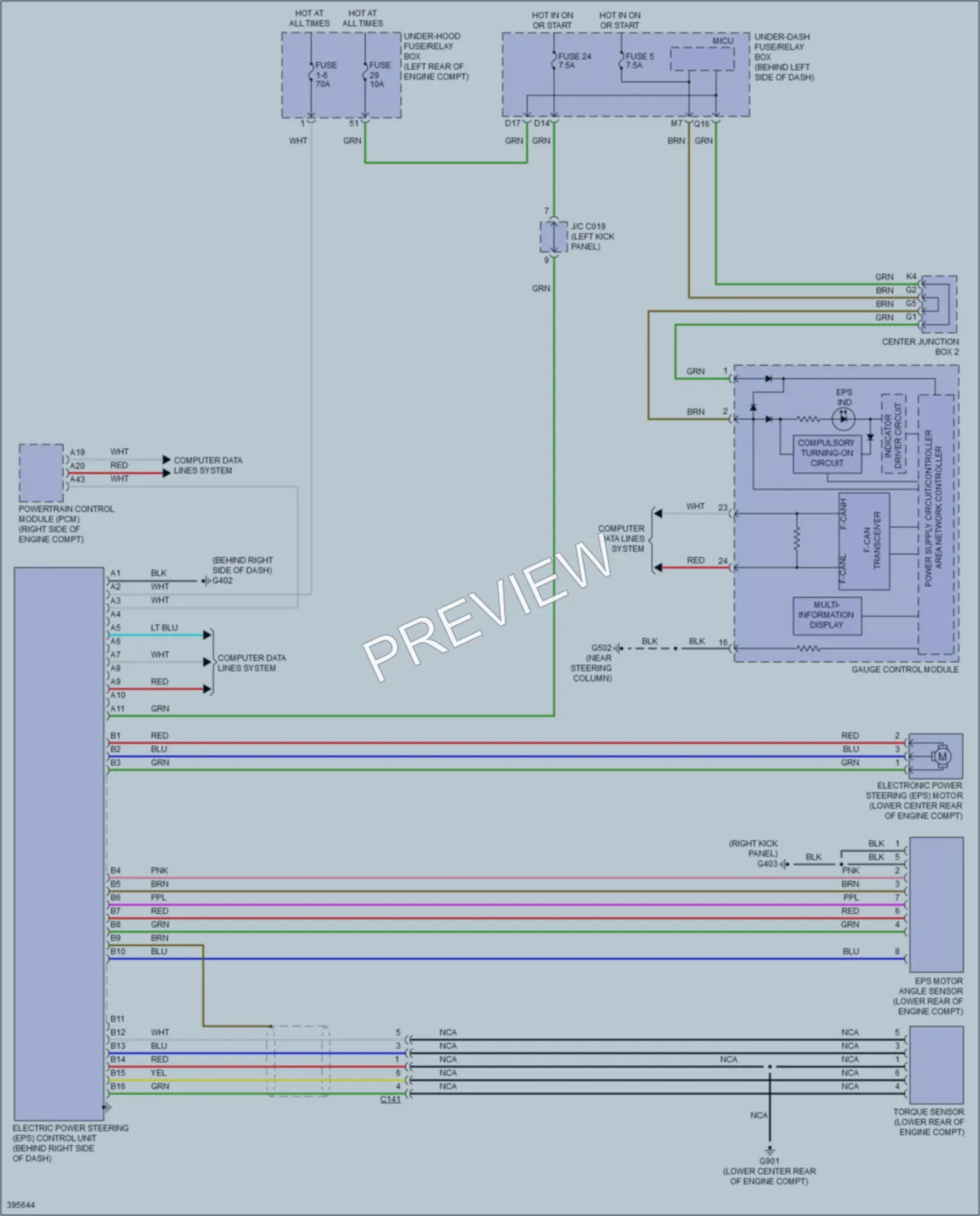 2015 Acura RDX Electronic Power Steering wiring diagram preview