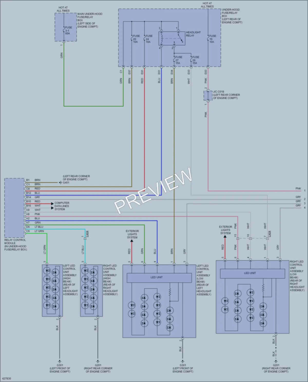 2015 Acura RLX Headlights wiring diagram preview