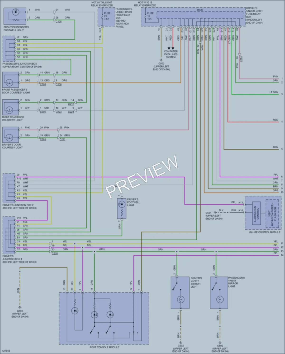 2015 Acura RLX Interior Lights wiring diagram preview