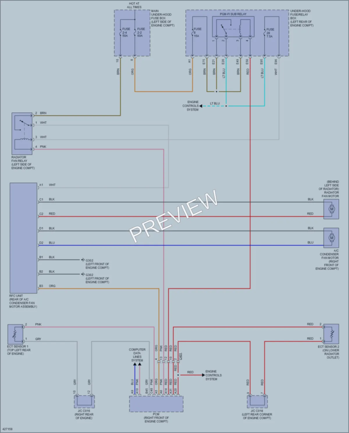 2015 Acura RLXSportHybrid Cooling Fan wiring diagram preview