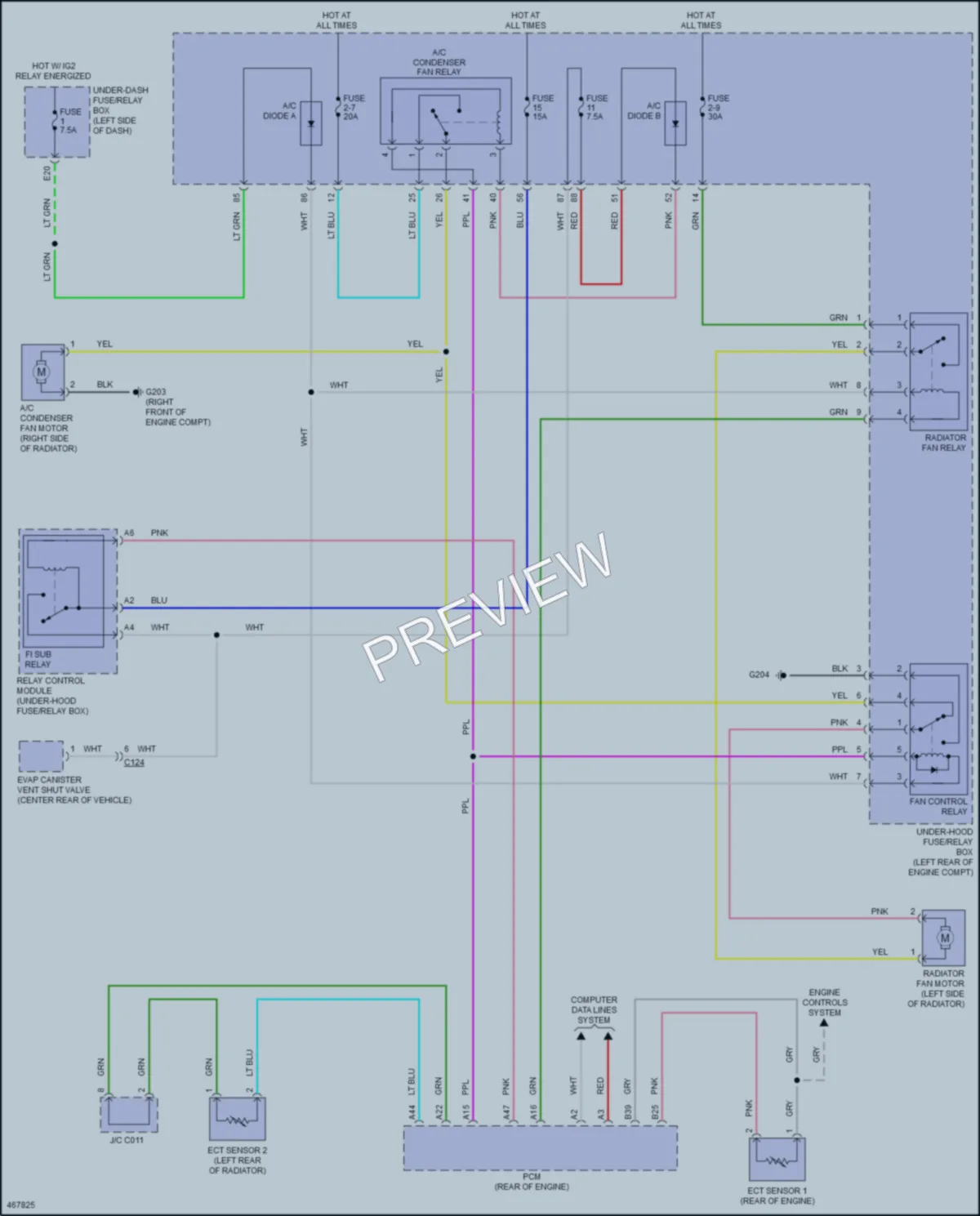 2015 Acura TLX Cooling Fan wiring diagram preview