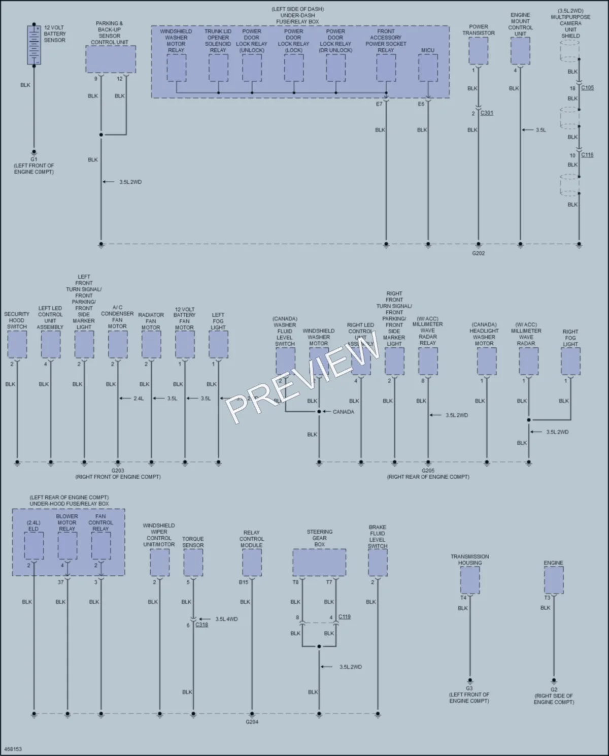 2015 Acura TLX Ground Distribution wiring diagram preview