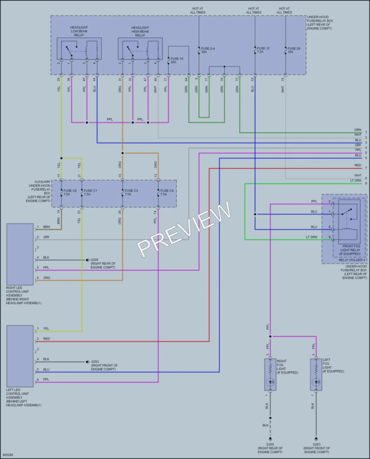 2015 Acura TLX Headlights wiring diagram preview