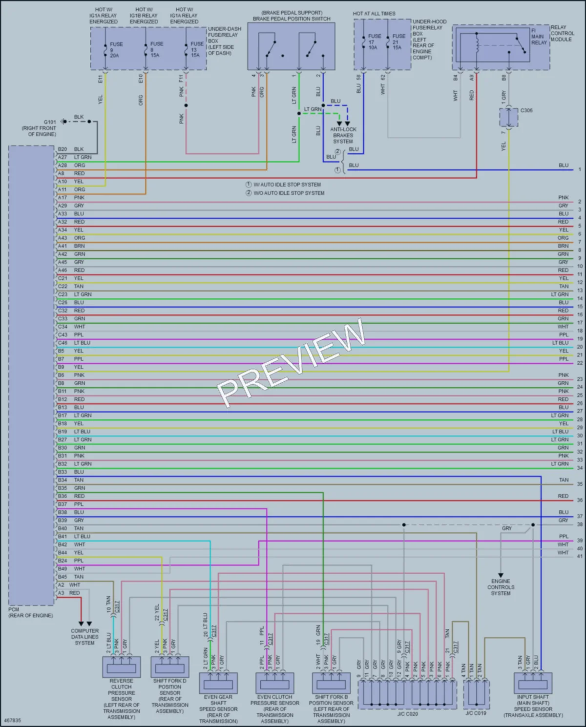 2015 Acura TLX Transmission wiring diagram preview