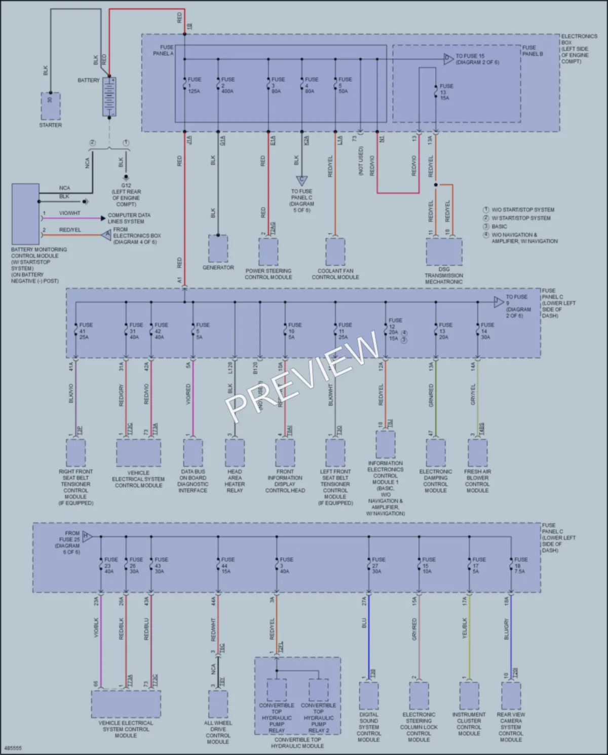 2015 Audi A3 Power Distribution wiring diagram preview