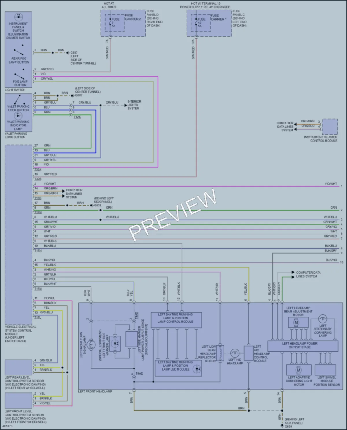 2015 Audi A4 Headlights wiring diagram preview