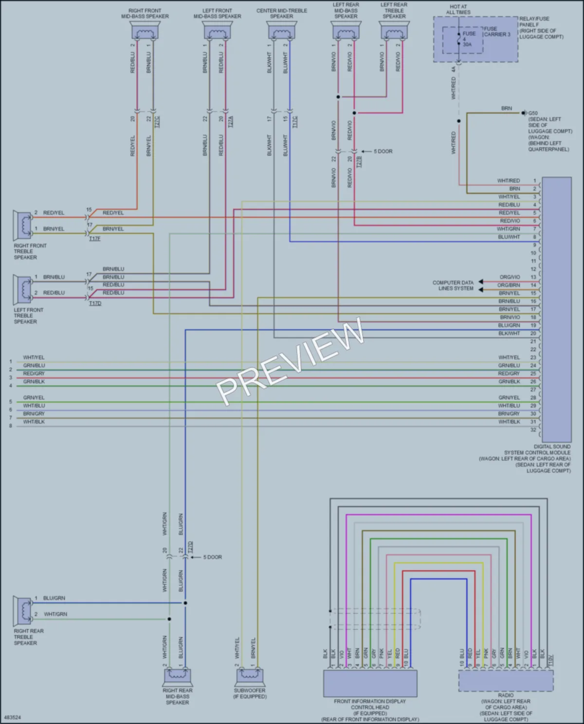 2015 Audi A4allroad Radio wiring diagram preview