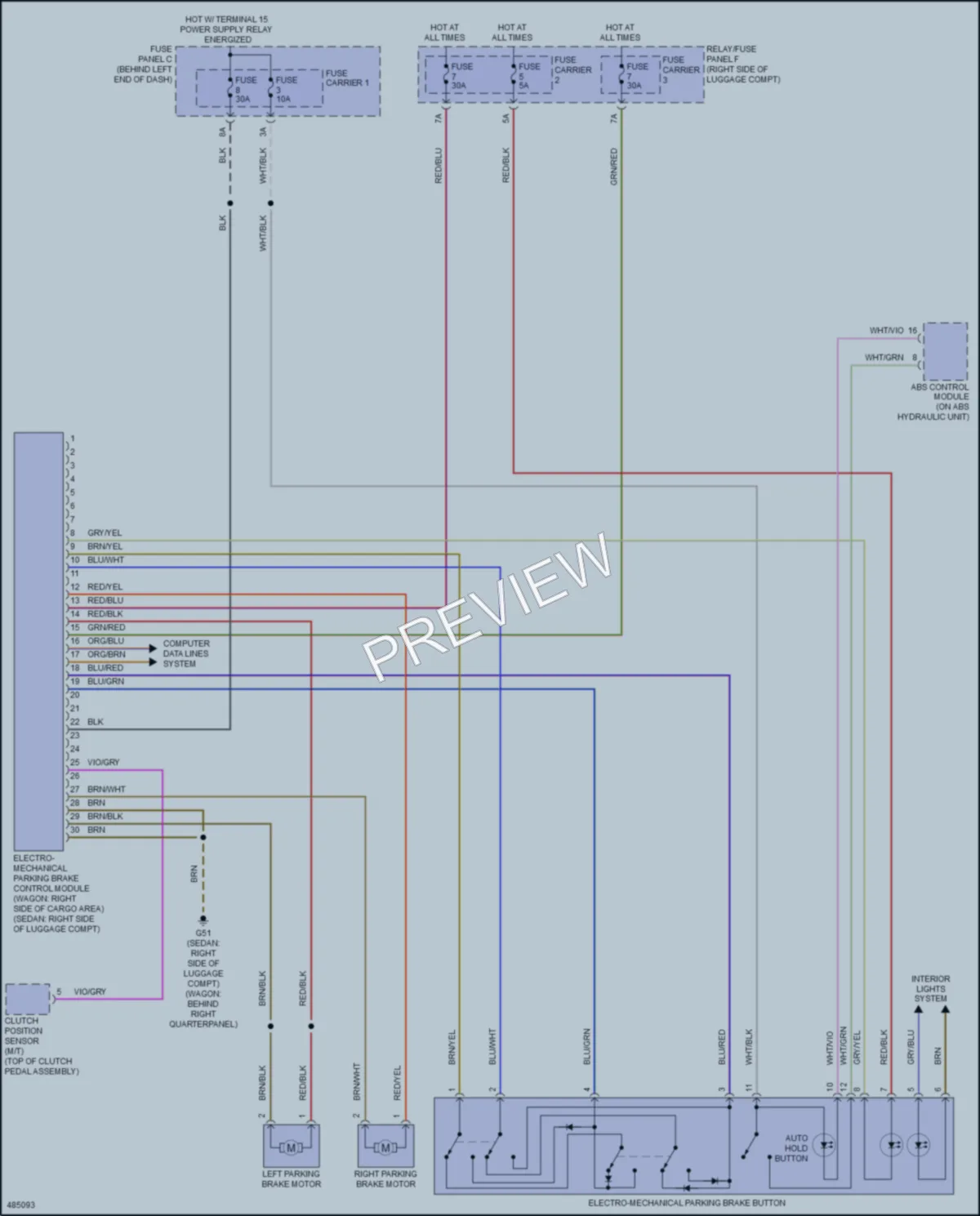 2015 Audi A4allroad Shift Interlock wiring diagram preview