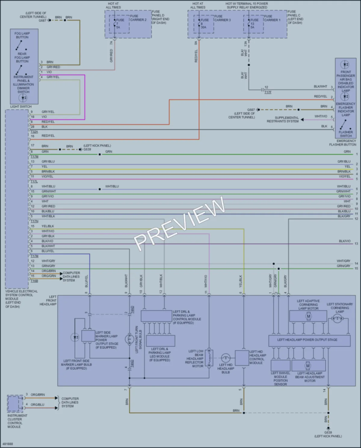 2015 Audi A5 Headlights wiring diagram preview
