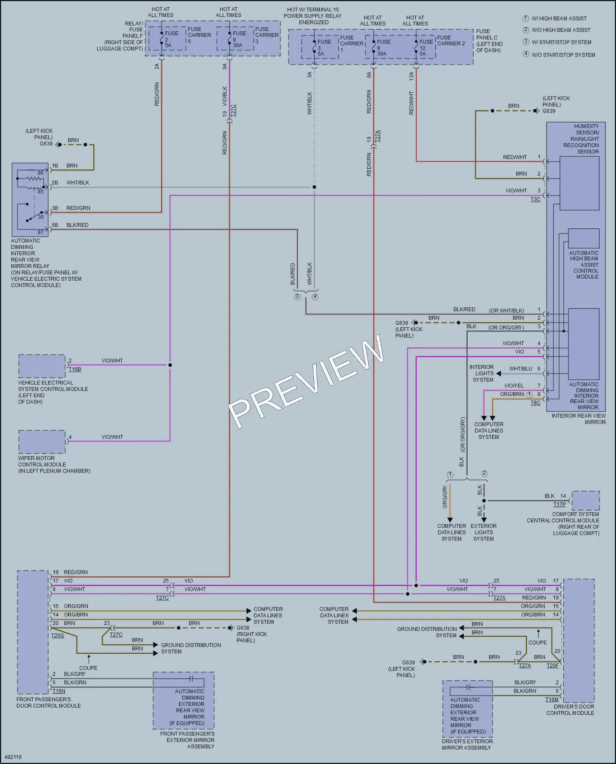 2015 Audi A5 Power Mirrors wiring diagram preview
