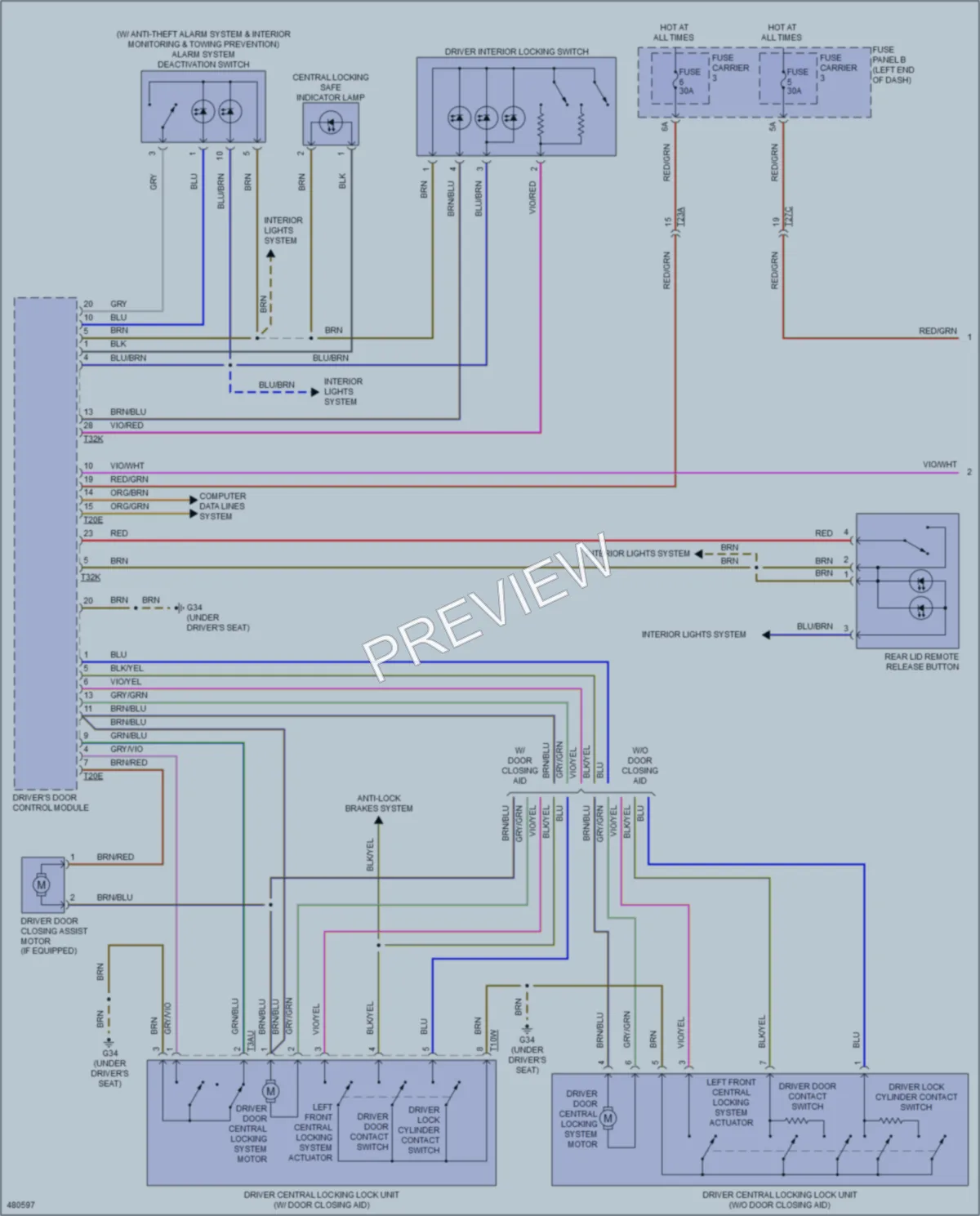 2015 Audi A6 Anti Theft wiring diagram preview