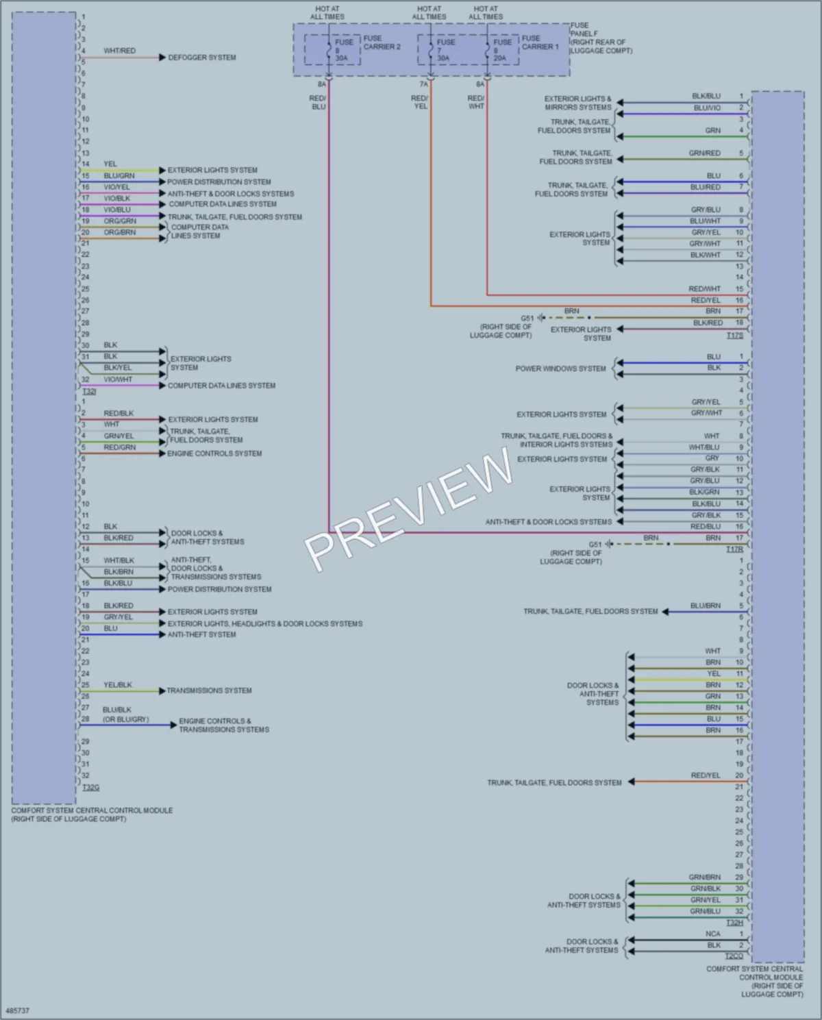 2015 Audi A6 Body Control Modules wiring diagram preview