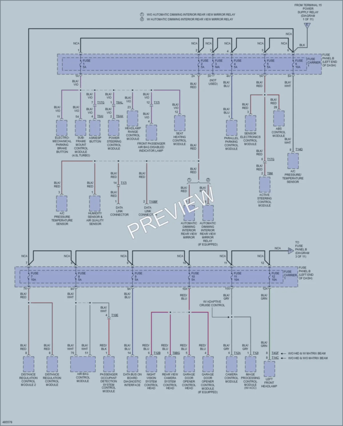 2015 Audi A6 Power Distribution wiring diagram preview