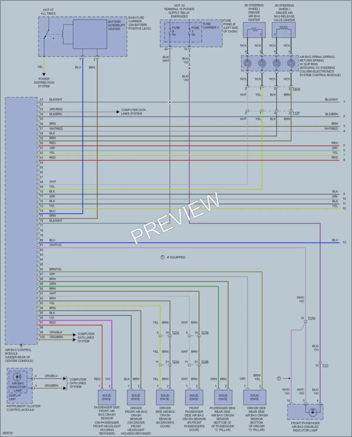 2015 Audi A6 Supplemental Restraints wiring diagram preview