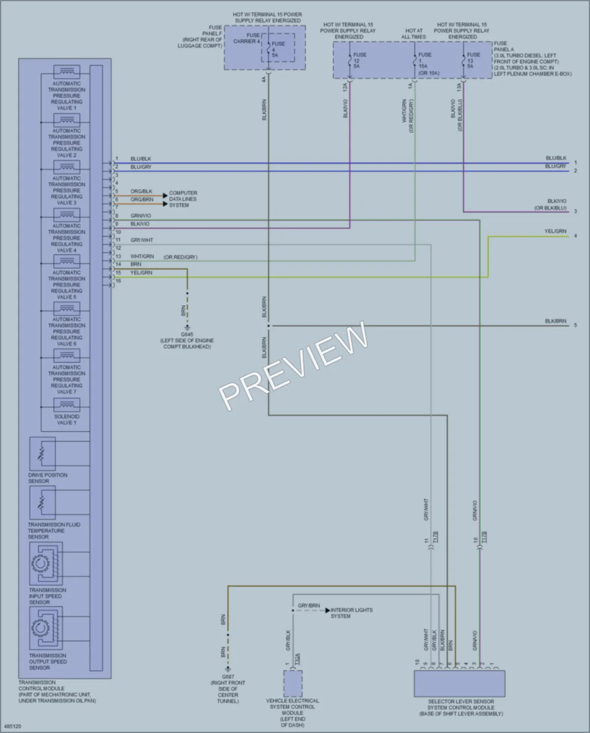 2015 Audi A6 Transmission wiring diagram preview