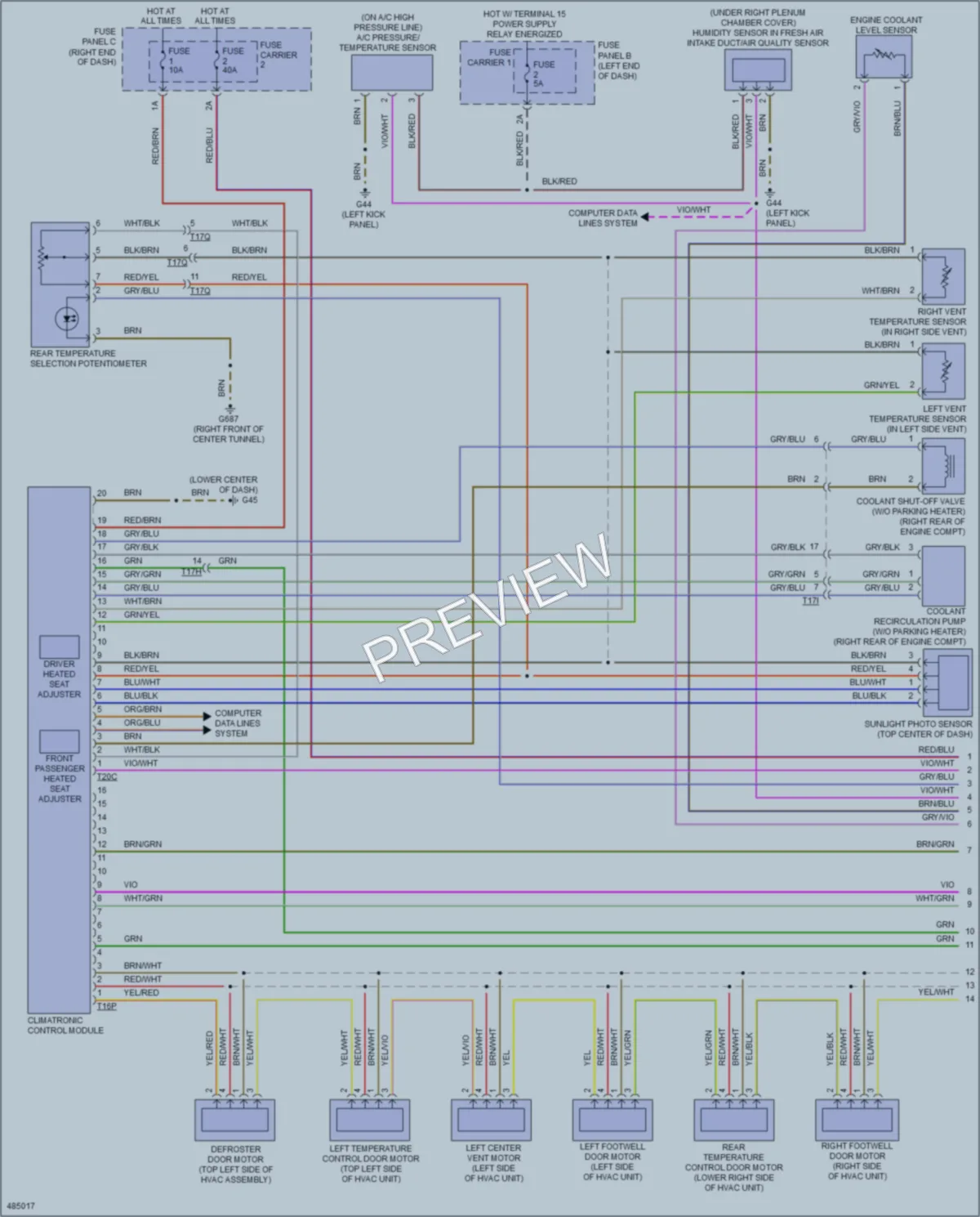 2015 Audi A7 Air Conditioning wiring diagram preview