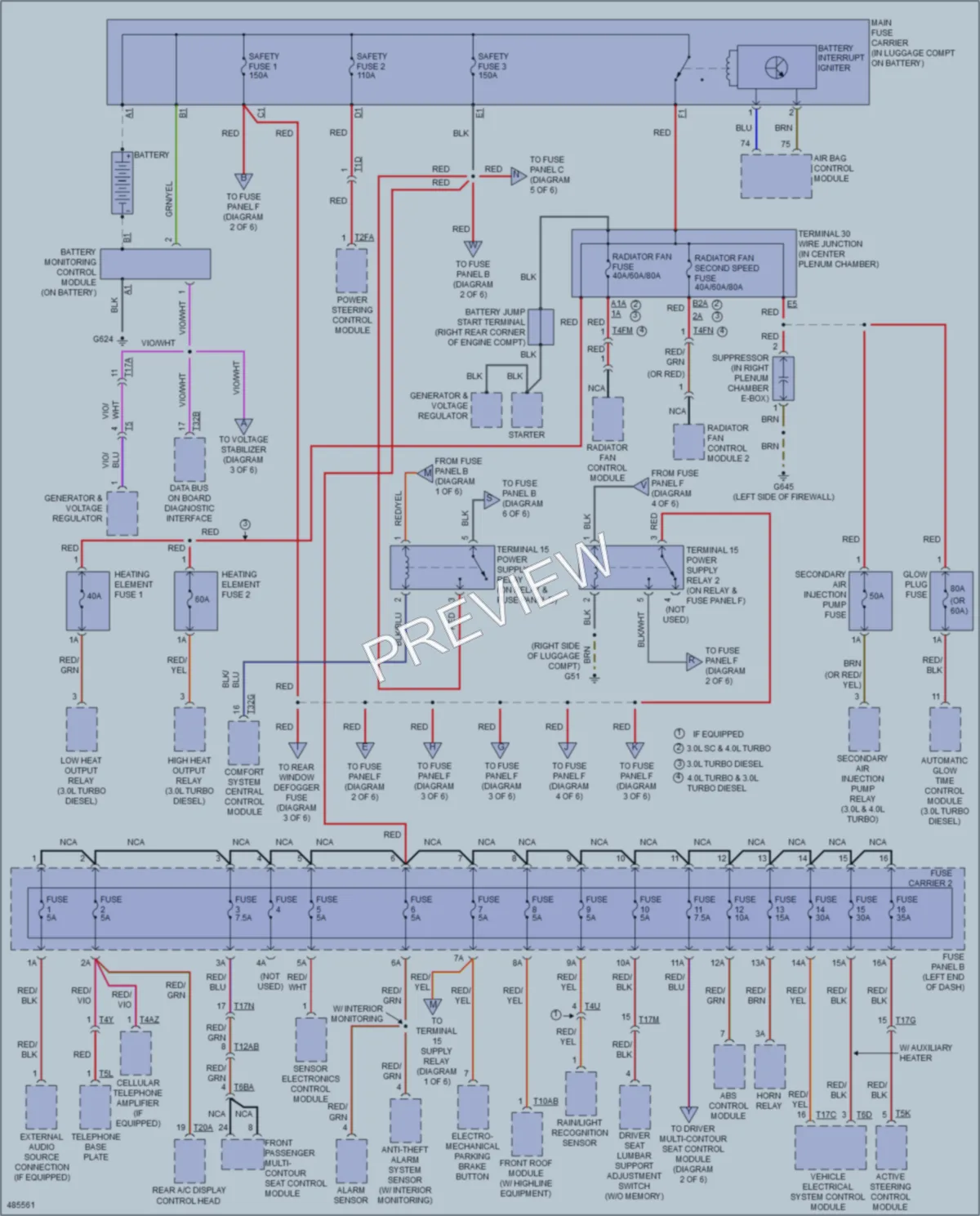 2015 Audi A7 Power Distribution wiring diagram preview