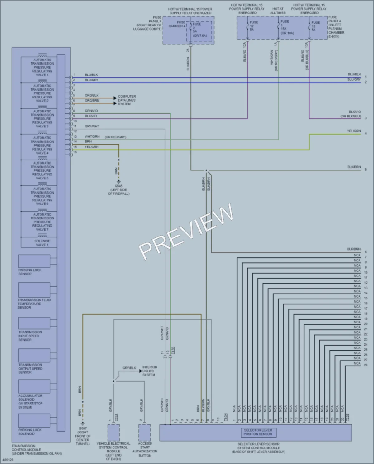 2015 Audi A7 Transmission wiring diagram preview