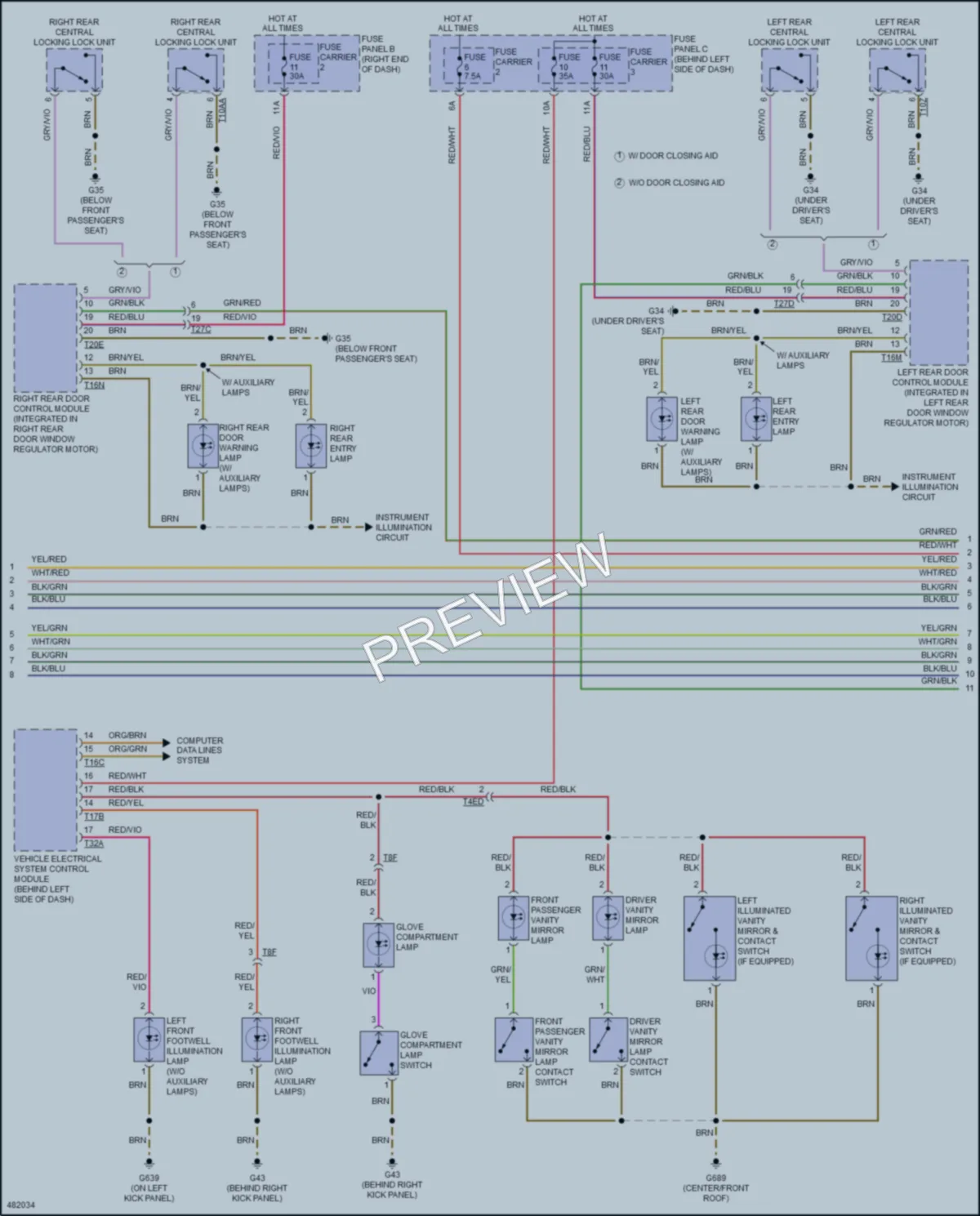 2015 Audi A8 Interior Lights wiring diagram preview