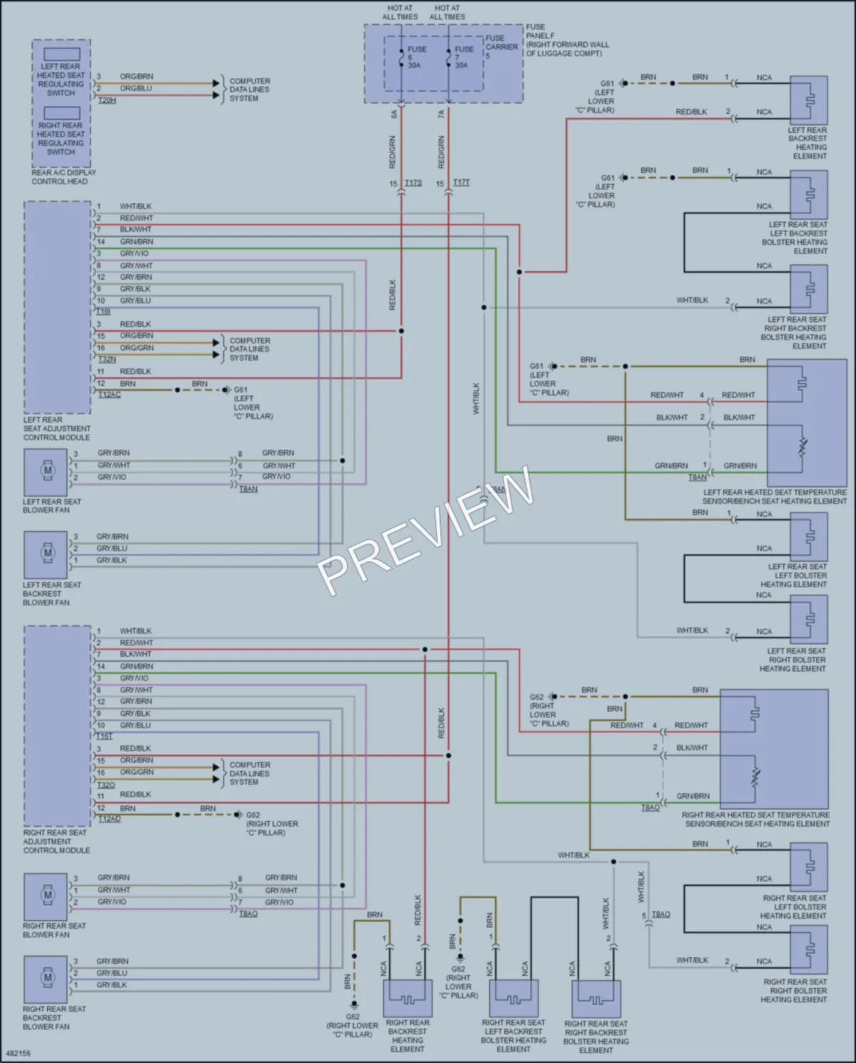 2015 Audi A8 Power Seats wiring diagram preview
