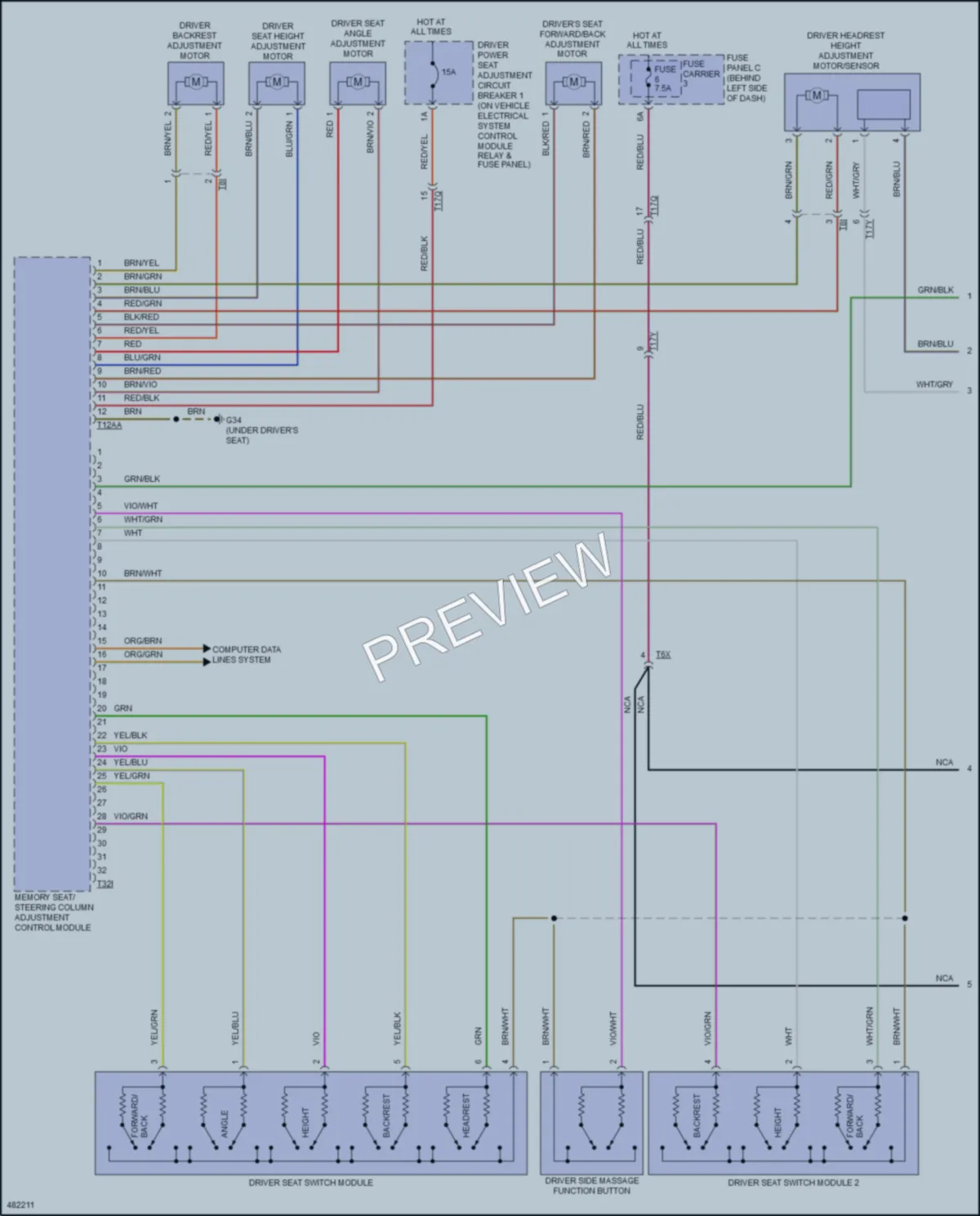 2015 Audi A8L Memory Systems wiring diagram preview