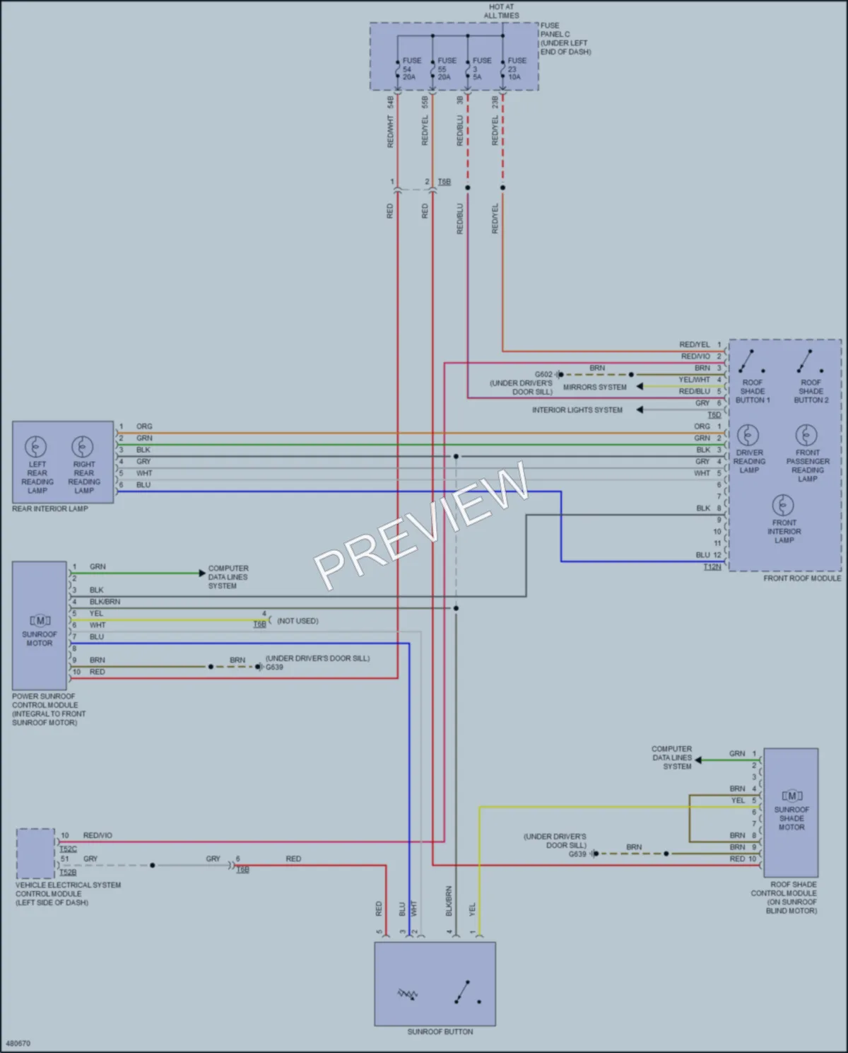 2015 Audi Q3 Power Top Sunroof wiring diagram preview