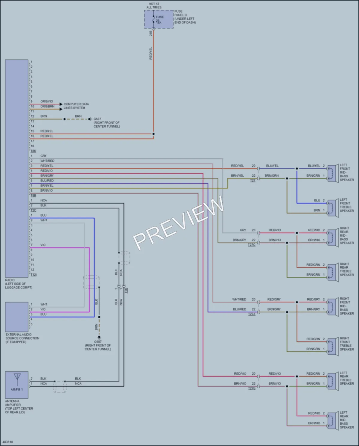 2015 Audi Q3 Radio wiring diagram preview