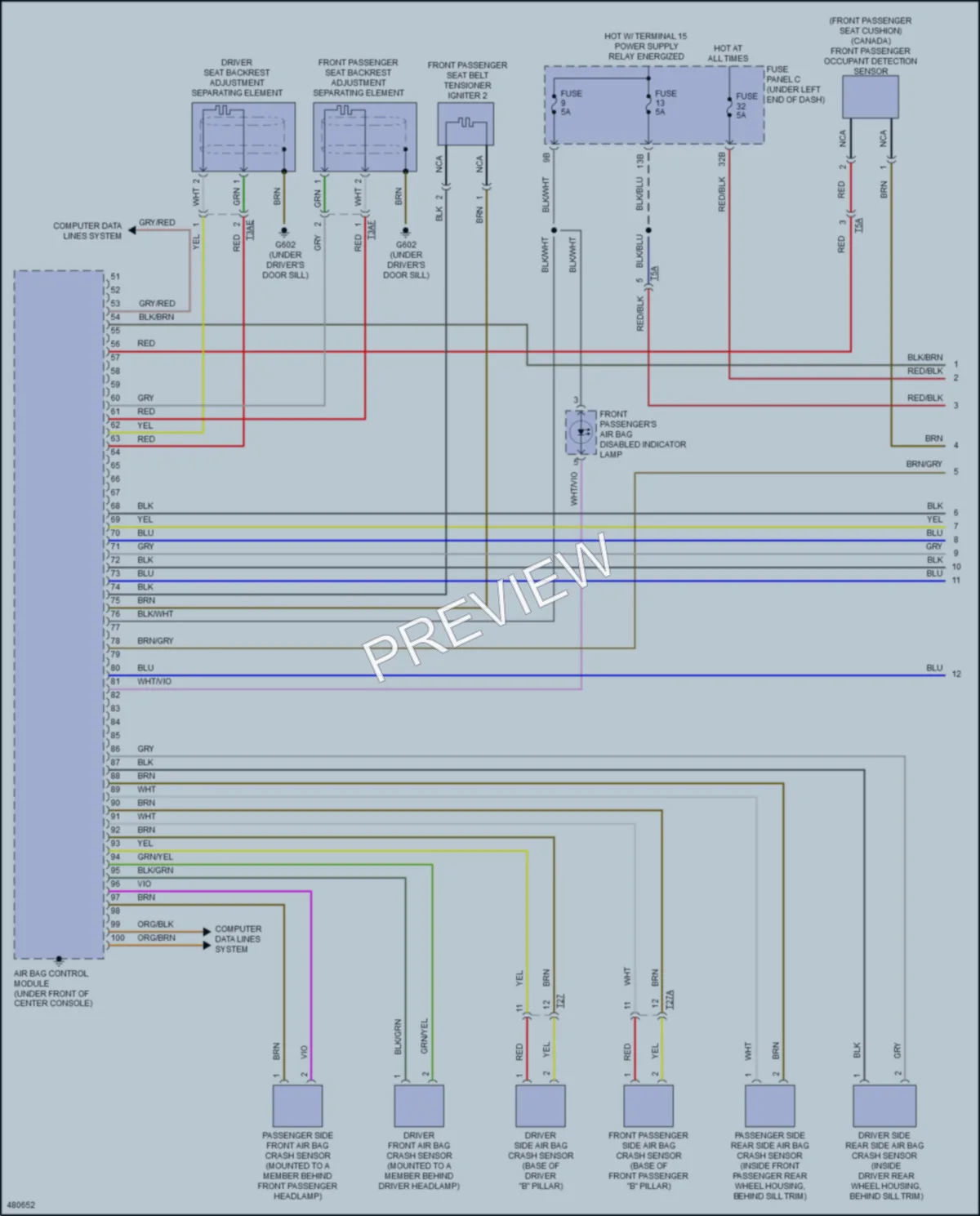 2015 Audi Q3 Supplemental Restraints wiring diagram preview