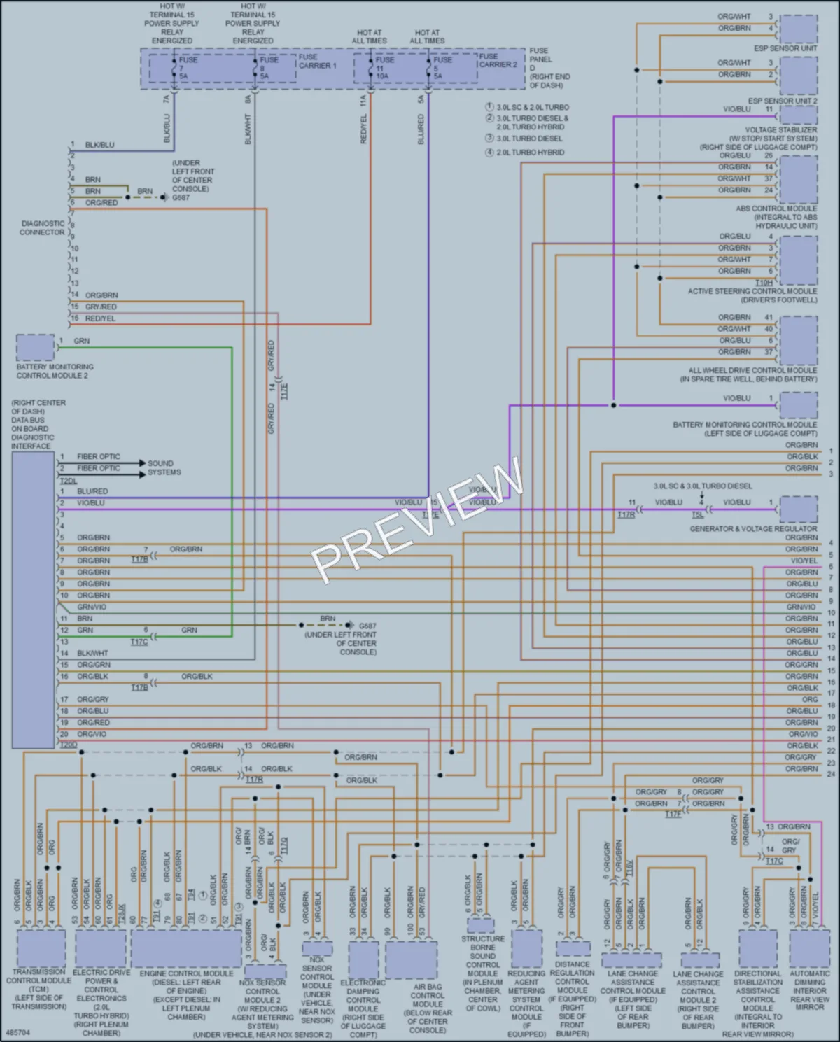 2015 Audi Q5 Computer Data Lines wiring diagram preview