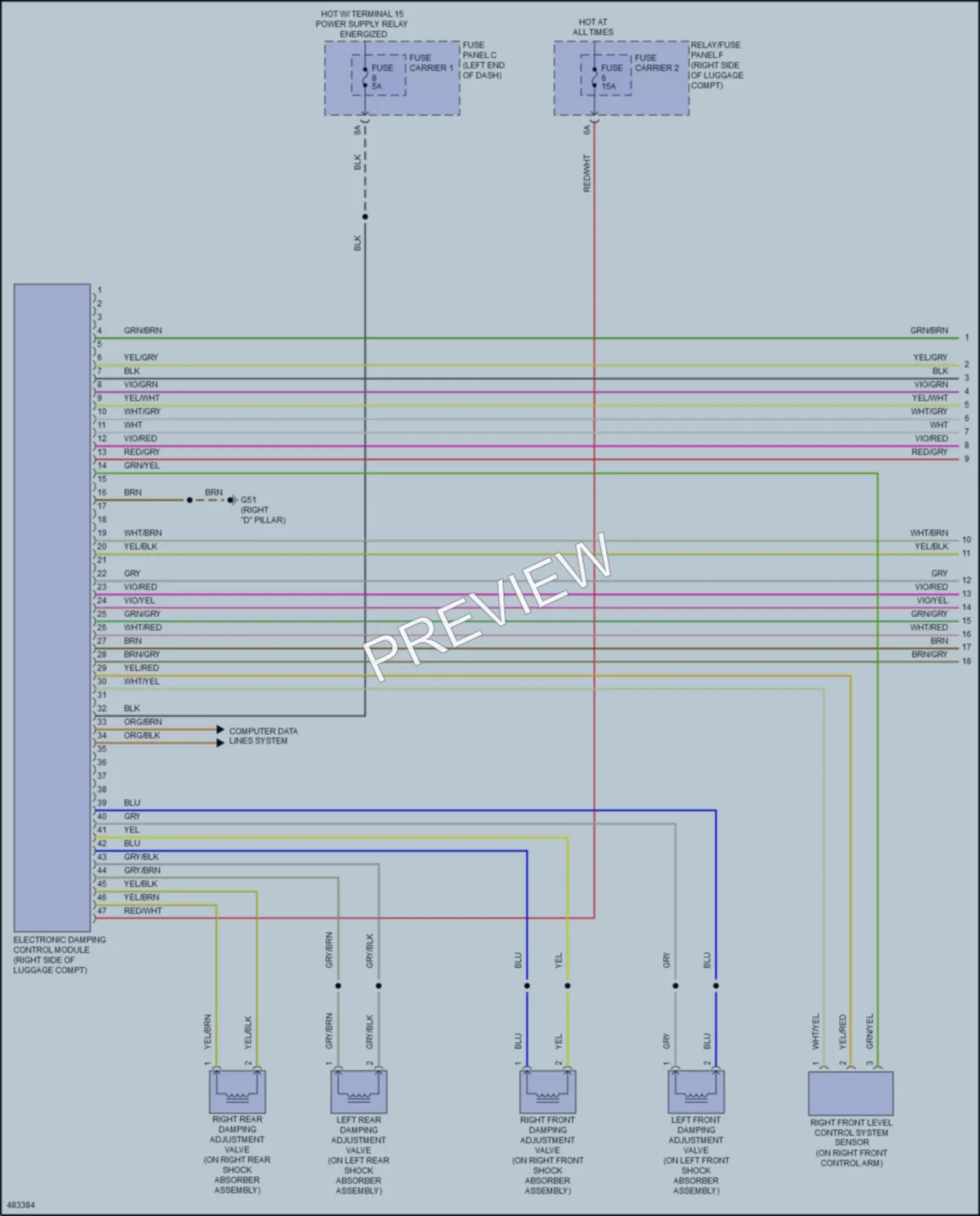 2015 Audi Q5hybrid Electronic Suspension wiring diagram preview
