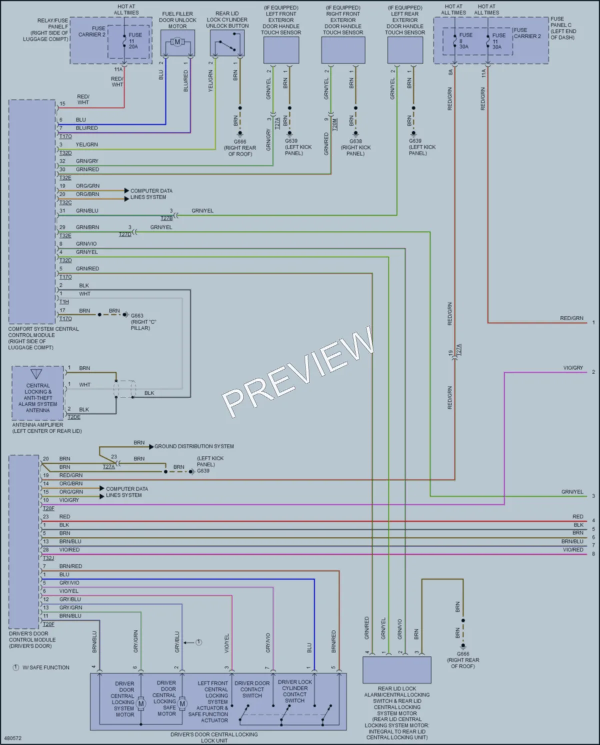 2015 Audi Q5hybrid Power Door Locks wiring diagram preview