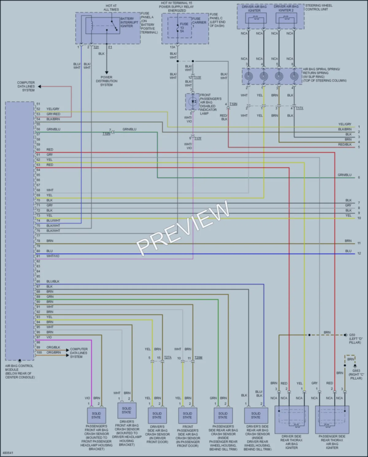 2015 Audi Q5hybrid Supplemental Restraints wiring diagram preview