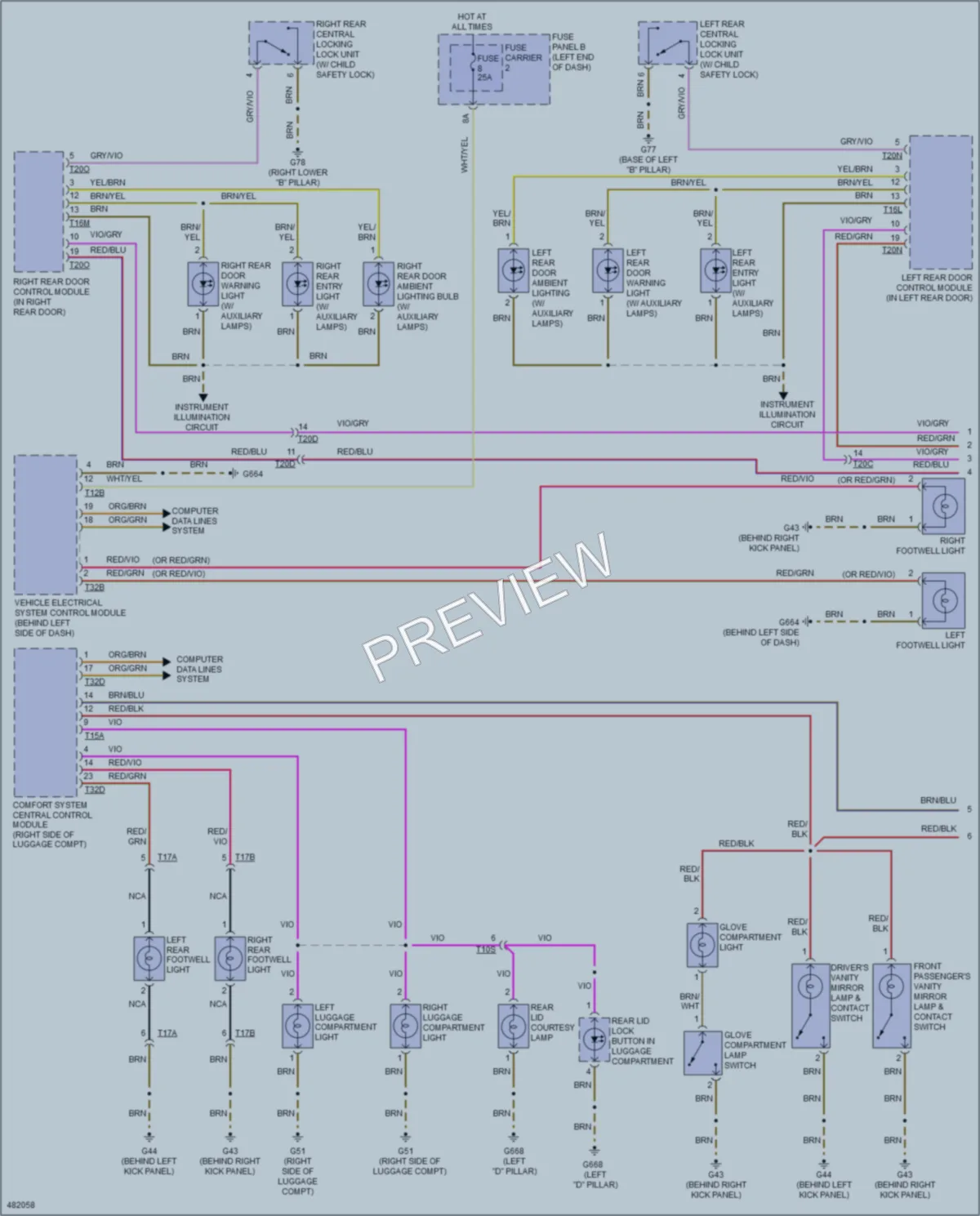 2015 Audi Q7 Interior Lights wiring diagram preview