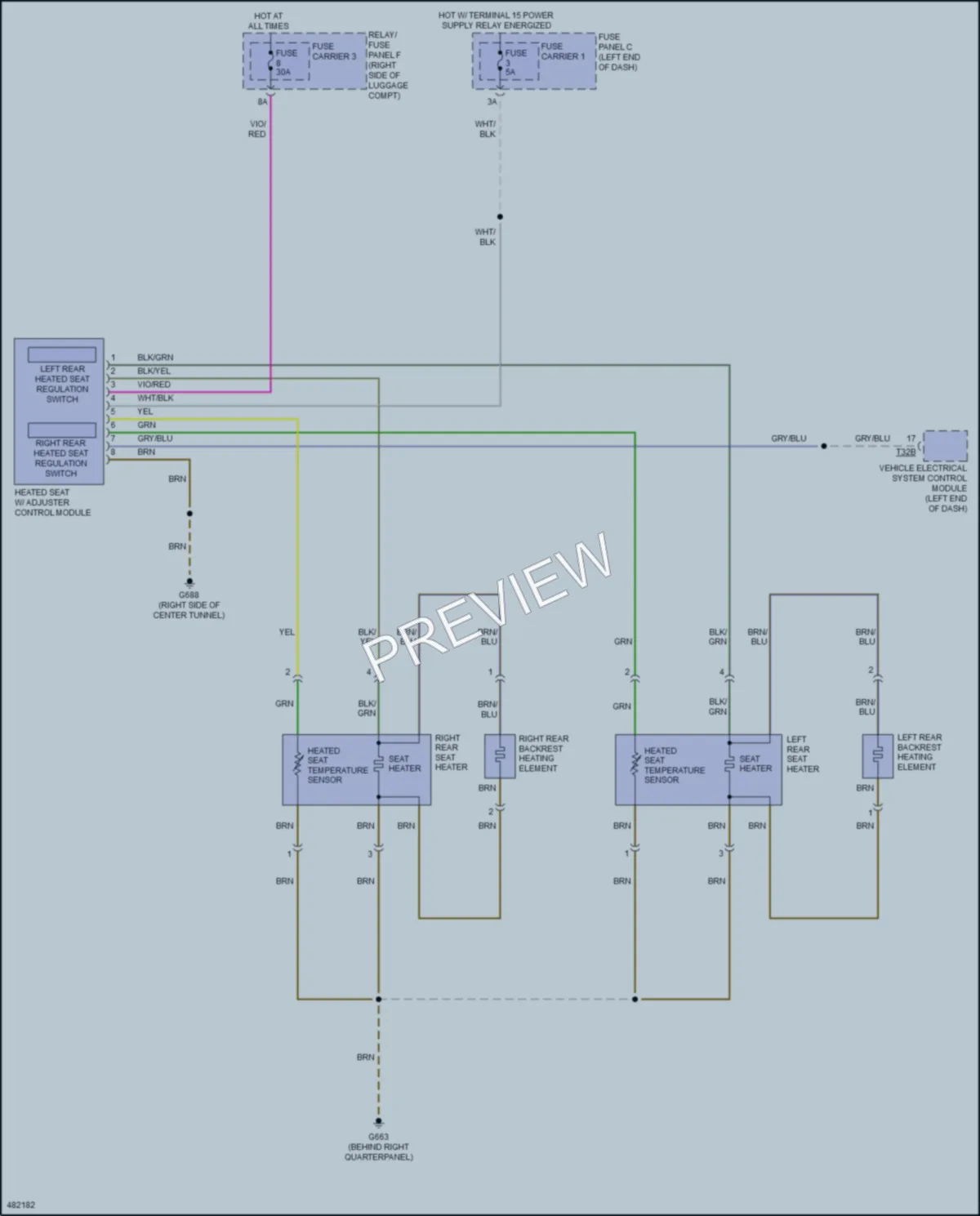 2015 Audi RS5 Power Seats wiring diagram preview